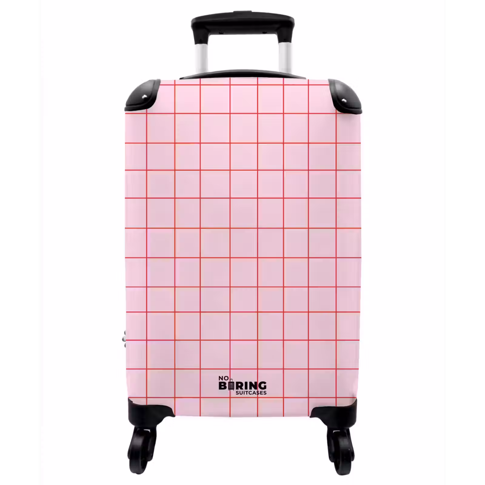 Koffer - Gitter – Muster – Rosa - Raster - Patroon - Roze NBS - Handbagage koffer - Vrouwen middel