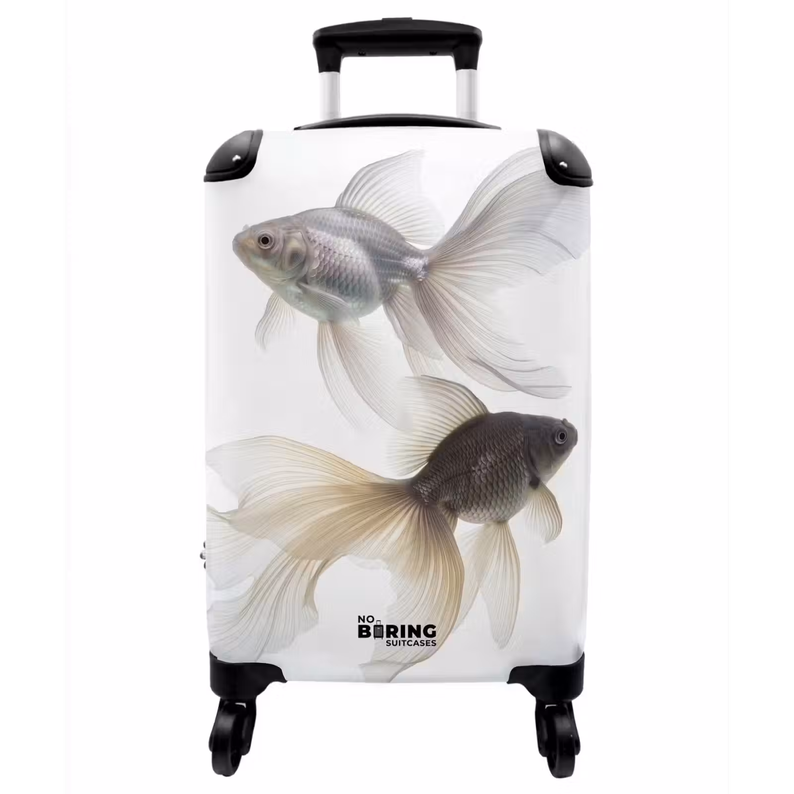 Koffer - Goldfische – Modern – Weiß - Goudvissen - Modern - Wit NBS - Handbagage koffer - Vrouwen middel