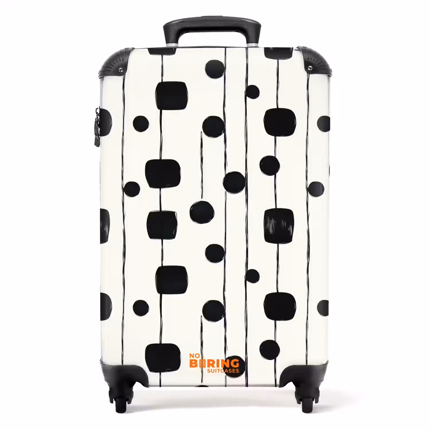 Grafisch - Modern - Zwart NBS - Handbagage koffer - Volwassenen Unisex middel -productfoto_recht
