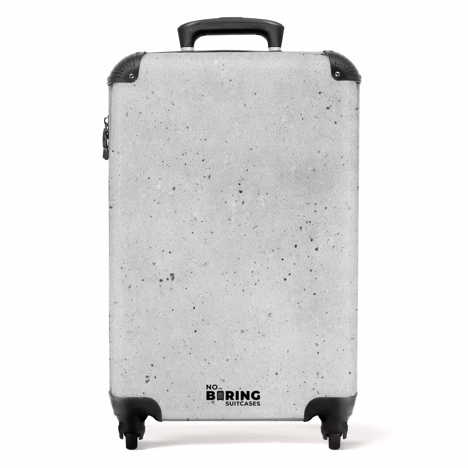 Grijs - Beton - Neutraal NBS - Handbagage koffer - Volwassenen Unisex middel -productfoto_recht