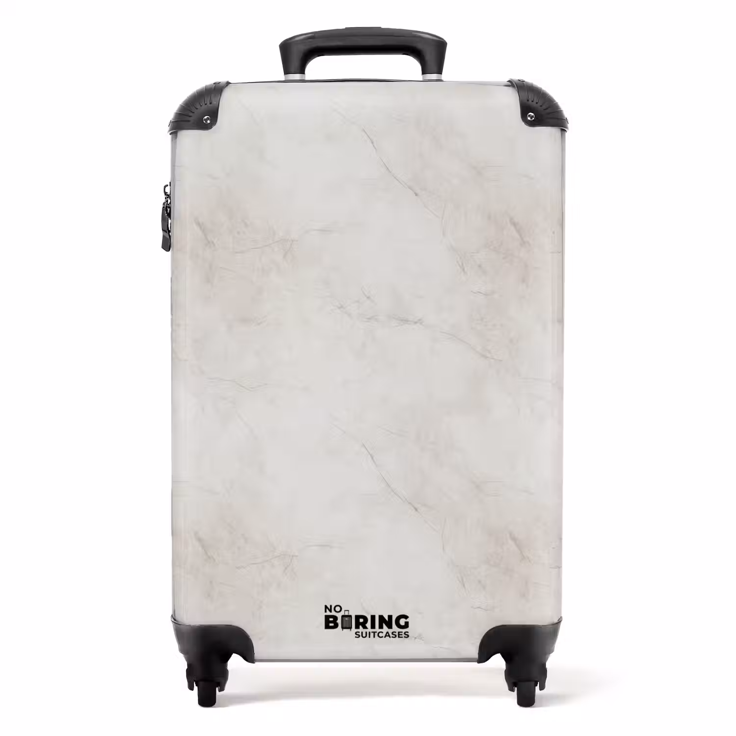 Grijs - Marmer - Aders NBS - Handbagage koffer - Volwassenen Unisex middel -productfoto_recht