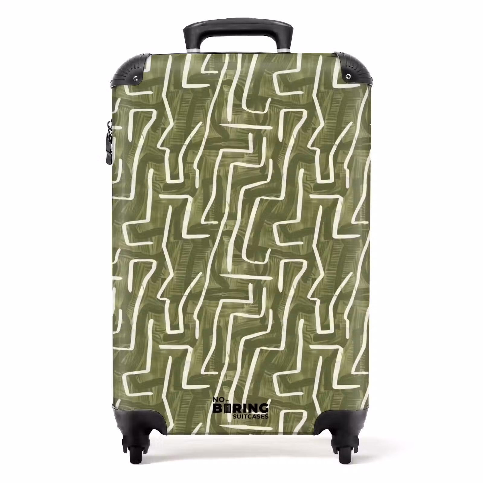 Koffer - Grün – Abstrakt – Pinselstriche – Muster - Groen - Abstract - Penseelstreken - Patroon NBS - Handbagage koffer - Volwassenen Unisex middel
