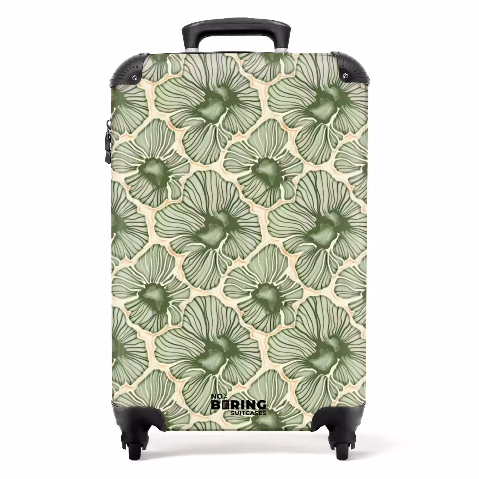 Koffer - Grün – Botanisch – Blumen – Organisch – Muster - Groen - Botanisch - Bloemen - Organisch - Patroon NBS - Handbagage koffer - Volwassenen Unisex middel