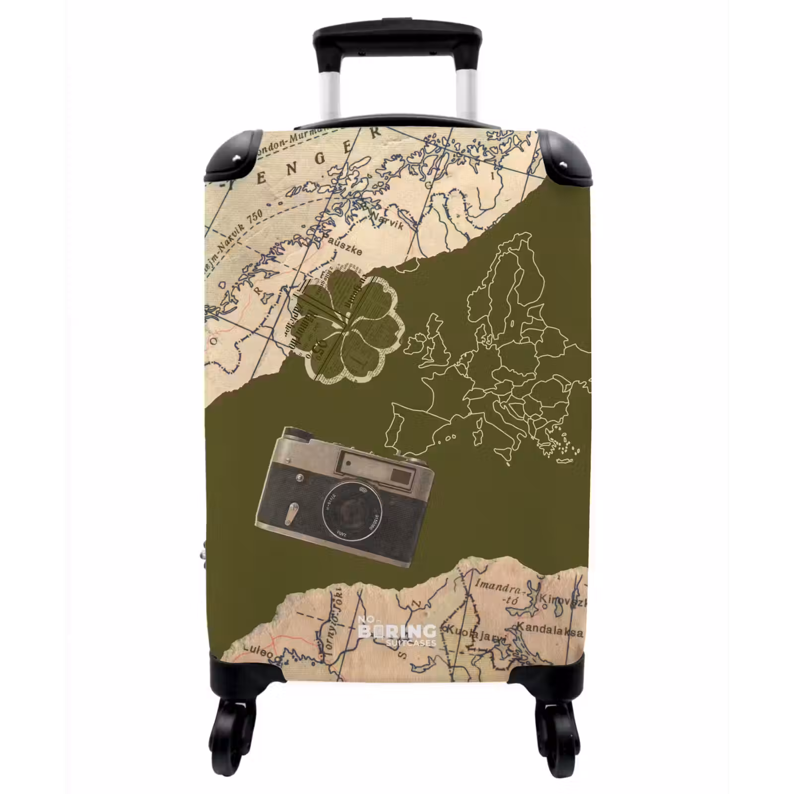 Koffer - Grün – Kamera – Karte - Groen - Camera - Kaart NBS - Handbagage koffer - Vrouwen middel