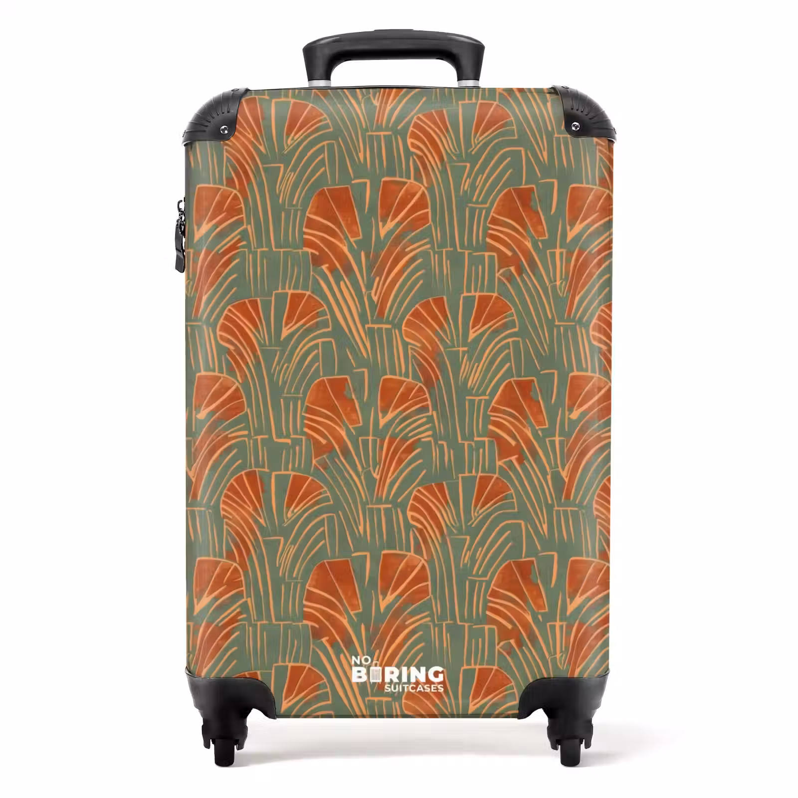 Koffer - Grün – Terrakotta – Deko – Fächer - Groen - Terracotta - Deco - Waaiers NBS - Handbagage koffer - Volwassenen Unisex middel