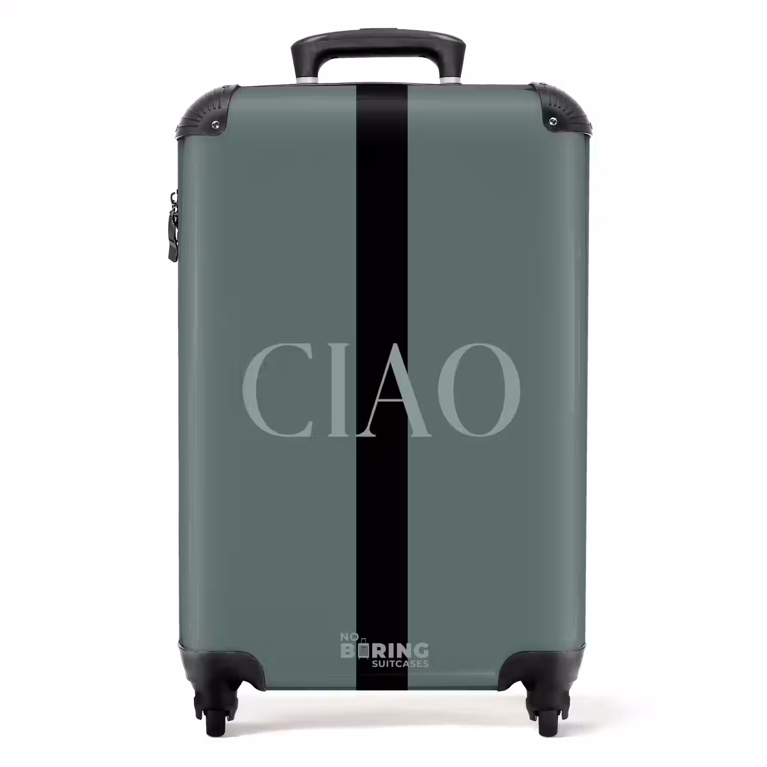 Groene achtergrond met tekst CIAO NBS - Handbagage koffer - Volwassenen Unisex middel -productfoto_recht
