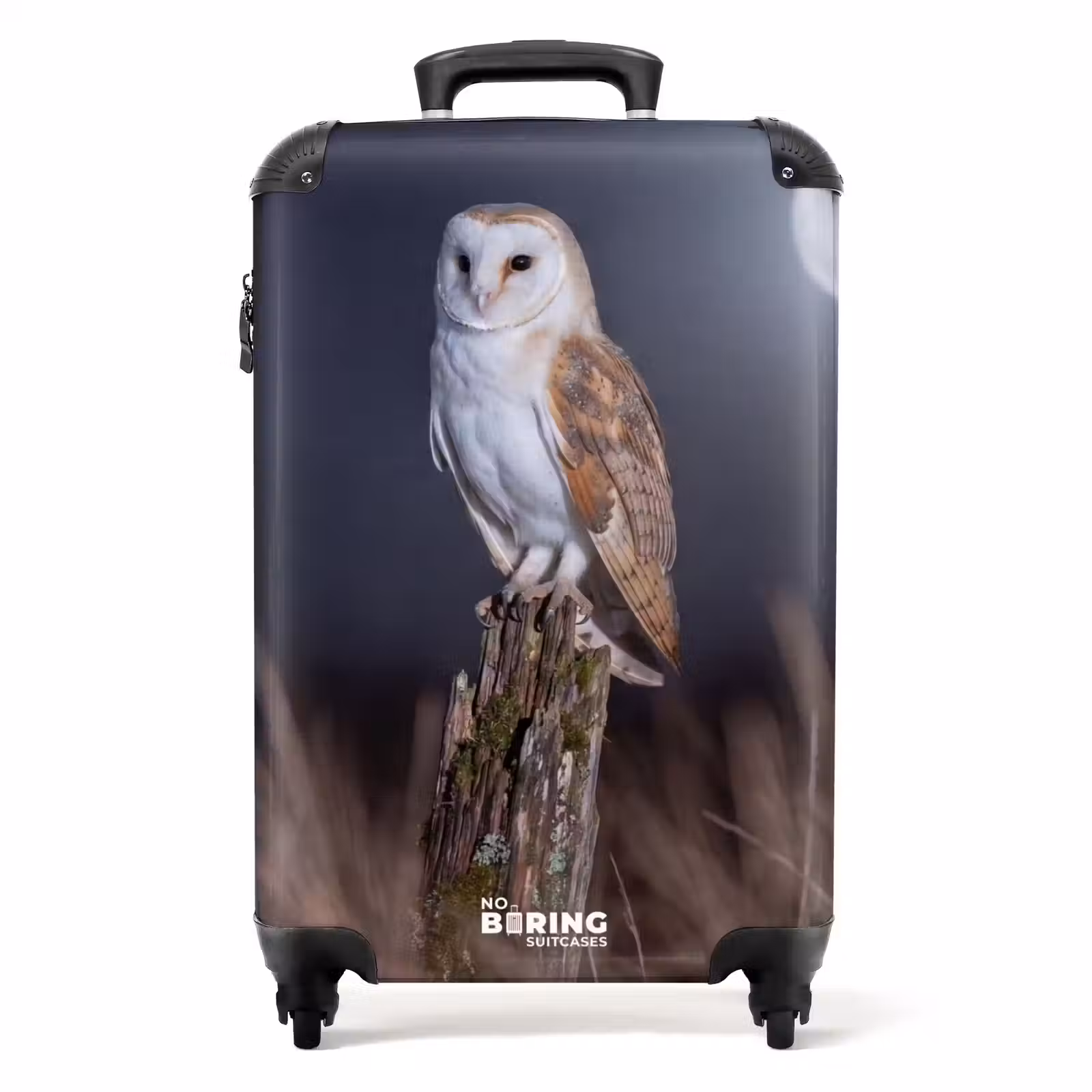 Koffer - Hauskauz – Mond – Nacht - Kerkuil - Maan - Nacht NBS - Handbagage koffer - Volwassenen Unisex middel