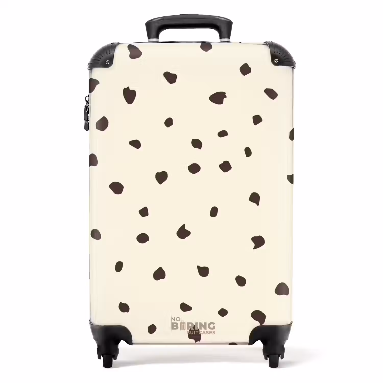 Licht crèmekleurige achtergrond met bruine vlekken NBS - Handbagage koffer - Kinderen Unisex middel -productfoto_recht