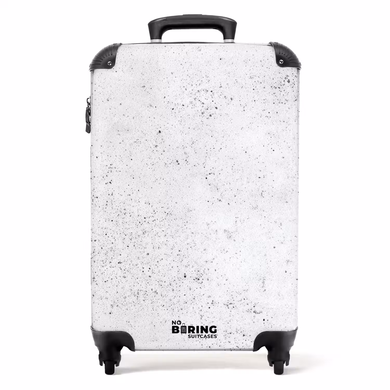 Lichtgrijs - Betonstructuur - Subtiel NBS - Handbagage koffer - Volwassenen Unisex middel -productfoto_recht