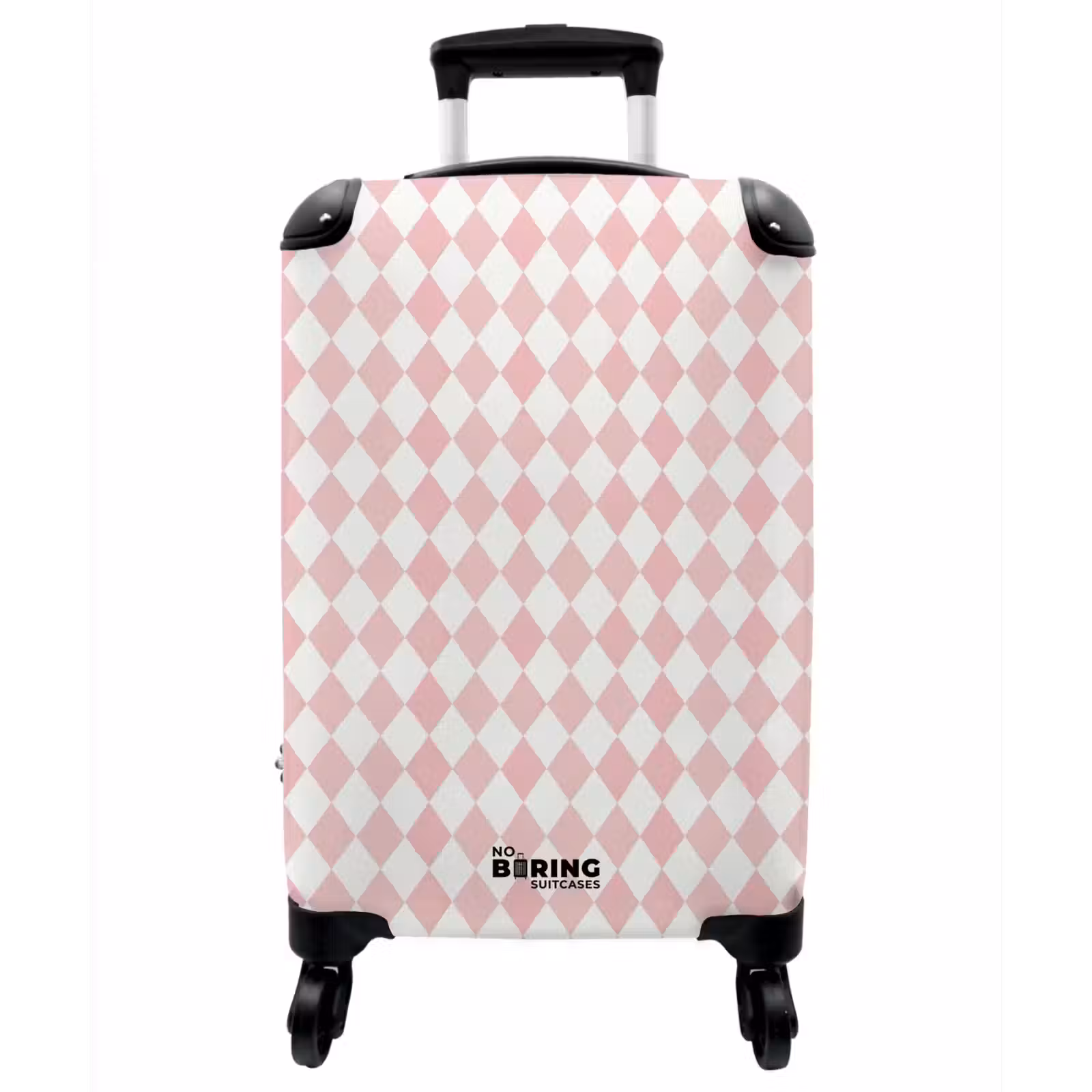 Koffer - Hellrosa – Rauten – Geometrisch – Muster - Lichtroze - Ruiten - Geometrisch - Patroon NBS - Handbagage koffer - Vrouwen middel