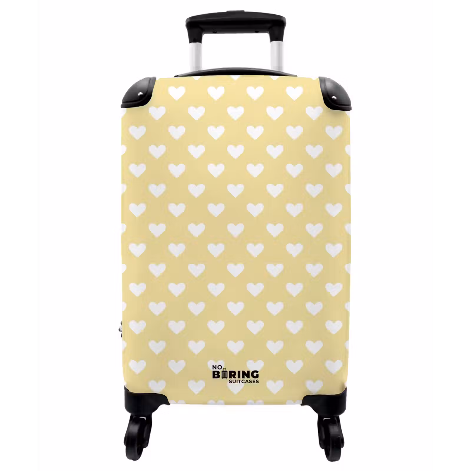 Koffer - Herzen – Schnittmuster – Gelb - Hartjes - Patroon - Geel NBS - Handbagage koffer - Vrouwen middel