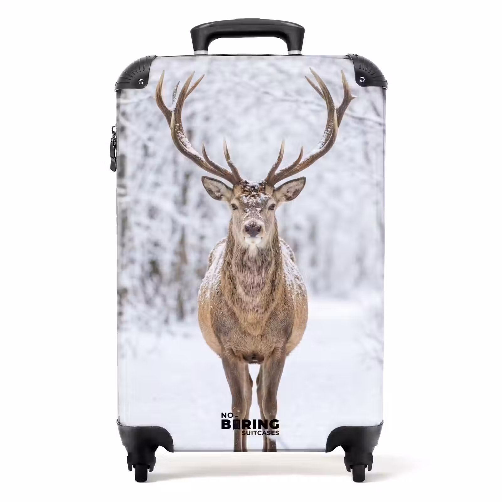 Koffer - Hirsch – Winter – Wald – Natur – Weiß - Hert - Winter - Bos - Natuur - Wit NBS - Handbagage koffer - Volwassenen Unisex middel