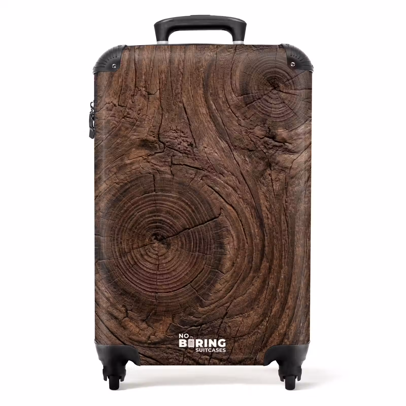 Koffer - Holzmaserung – Textur – Muster – Braun – Rustikal - Houtnerf - Textuur - Patroon - Bruin - Rustiek NBS - Handbagage koffer - Volwassenen Unisex middel