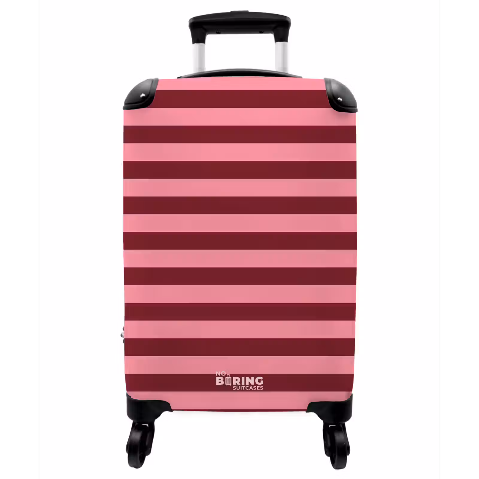 Koffer - Horizontale Streifen – Rot – Rosa - Horizontale strepen - Rood - Roze NBS - Handbagage koffer - Vrouwen middel