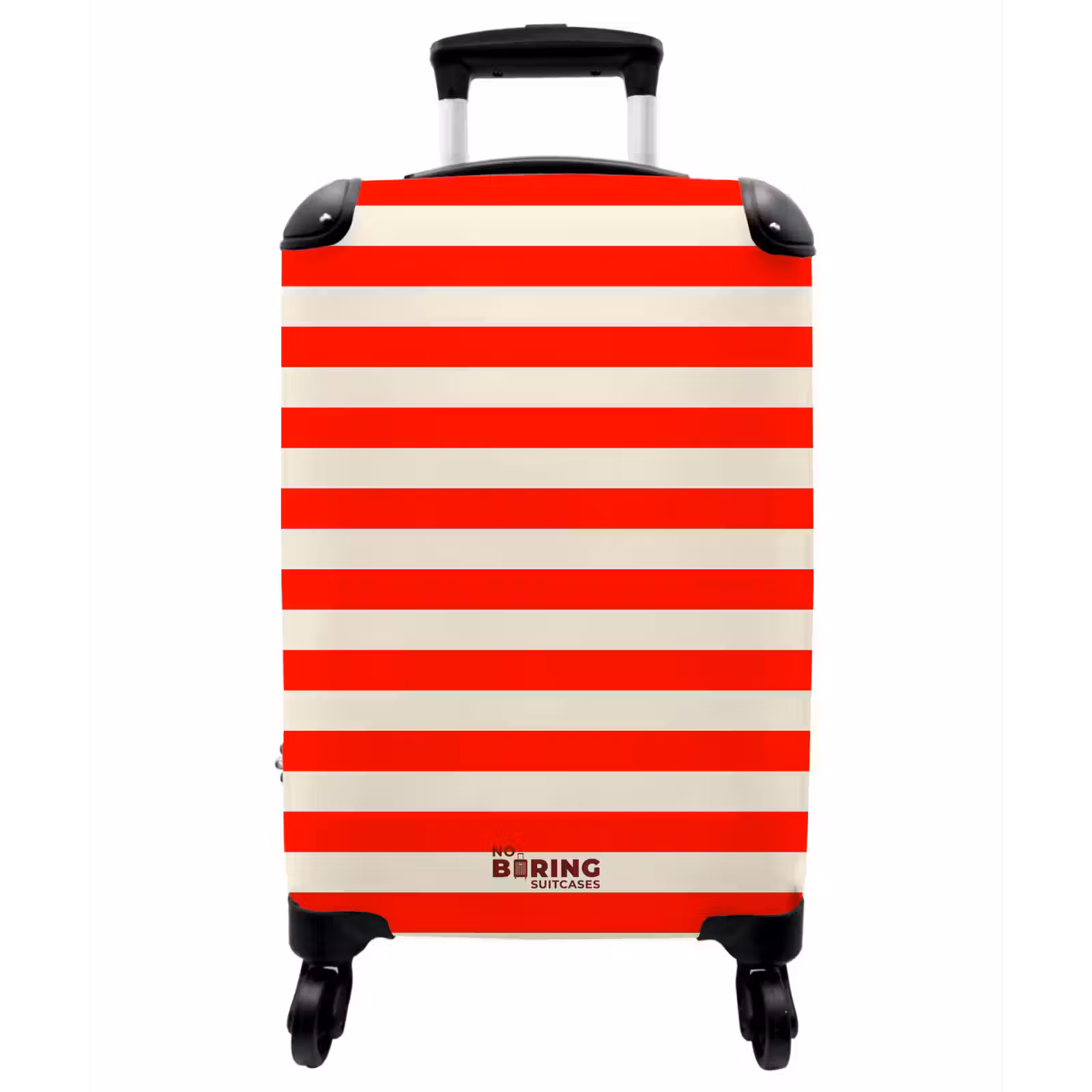 Koffer - Horizontale Streifen – Rot – Weiß - Horizontale strepen - Rood - Wit NBS - Handbagage koffer - Vrouwen middel