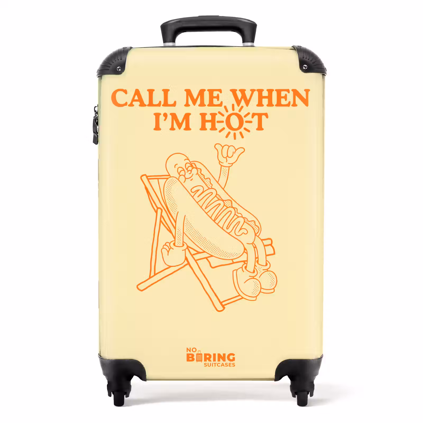 Koffer - Hotdog – Gelb – Orange – Sonne - Hotdog - Geel - Oranje - Zon NBS - Handbagage koffer - Volwassenen Unisex middel