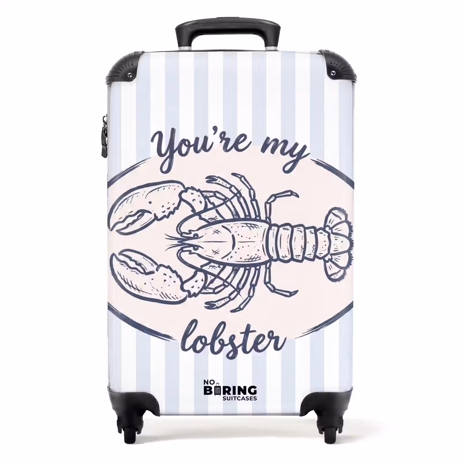 Koffer - Hummer – Illustration – Liebe – Blau – Dekoration - Kreeft - Illustratie - Liefde - Blauw - Decoratie NBS - Handbagage koffer - Volwassenen Unisex middel