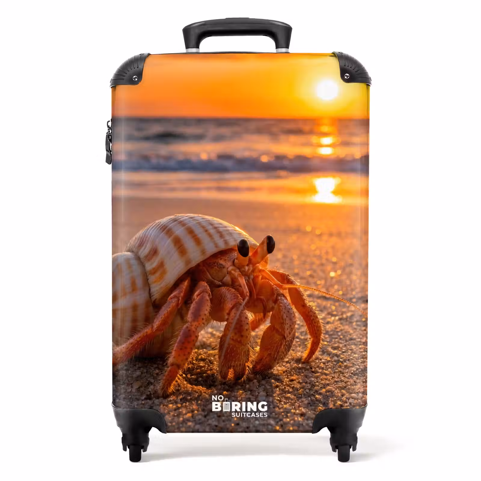 Koffer - Hummer – Strand – Natur – Sonnenuntergang – Orange - Kreeft - Strand - Natuur - Zonsondergang - Oranje NBS - Handbagage koffer - Volwassenen Unisex middel