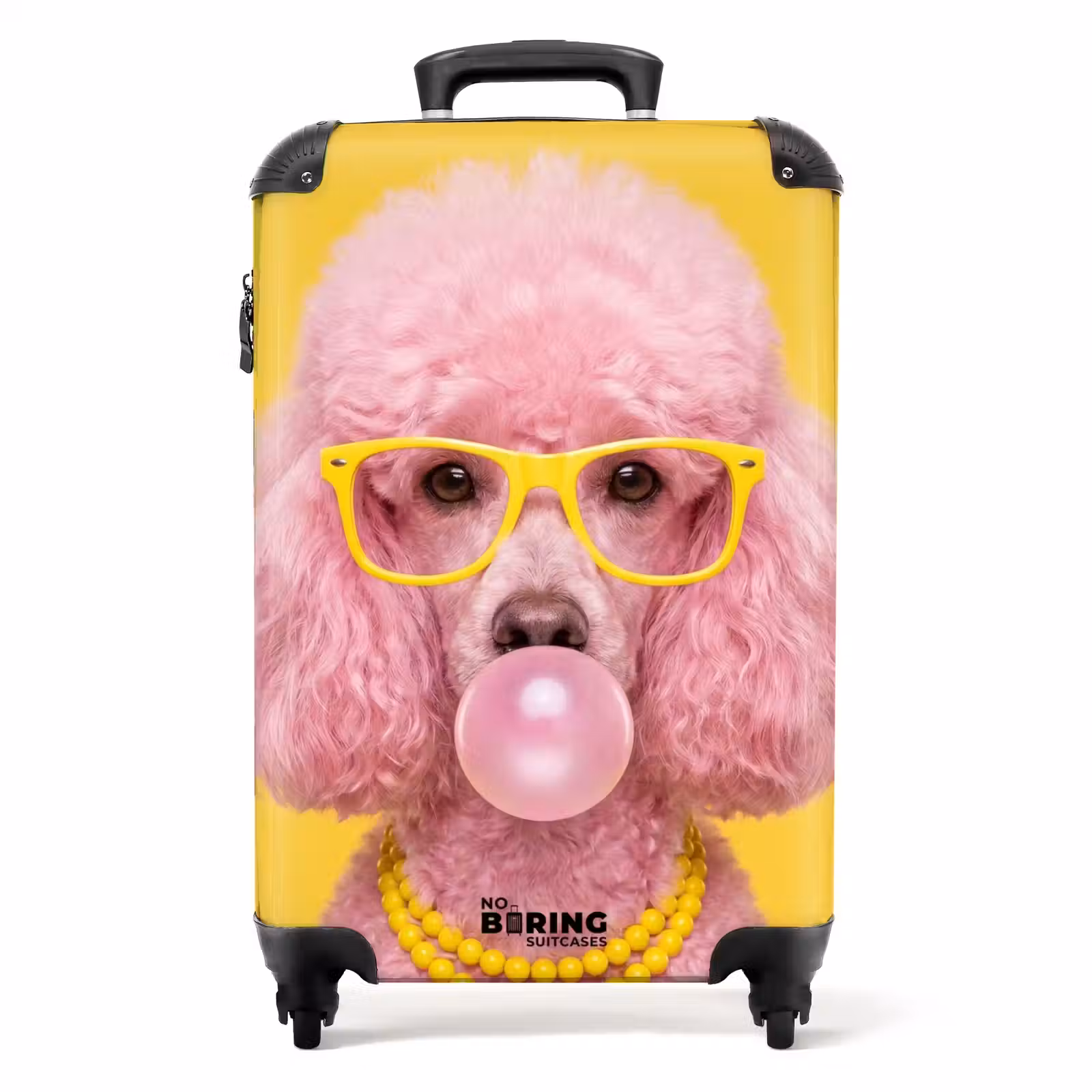 Koffer - Hund – Kaugummi – Tiere – Modern – Rosa - Hond - Kauwgum - Dieren - Modern - Roze NBS - Handbagage koffer - Volwassenen Unisex middel