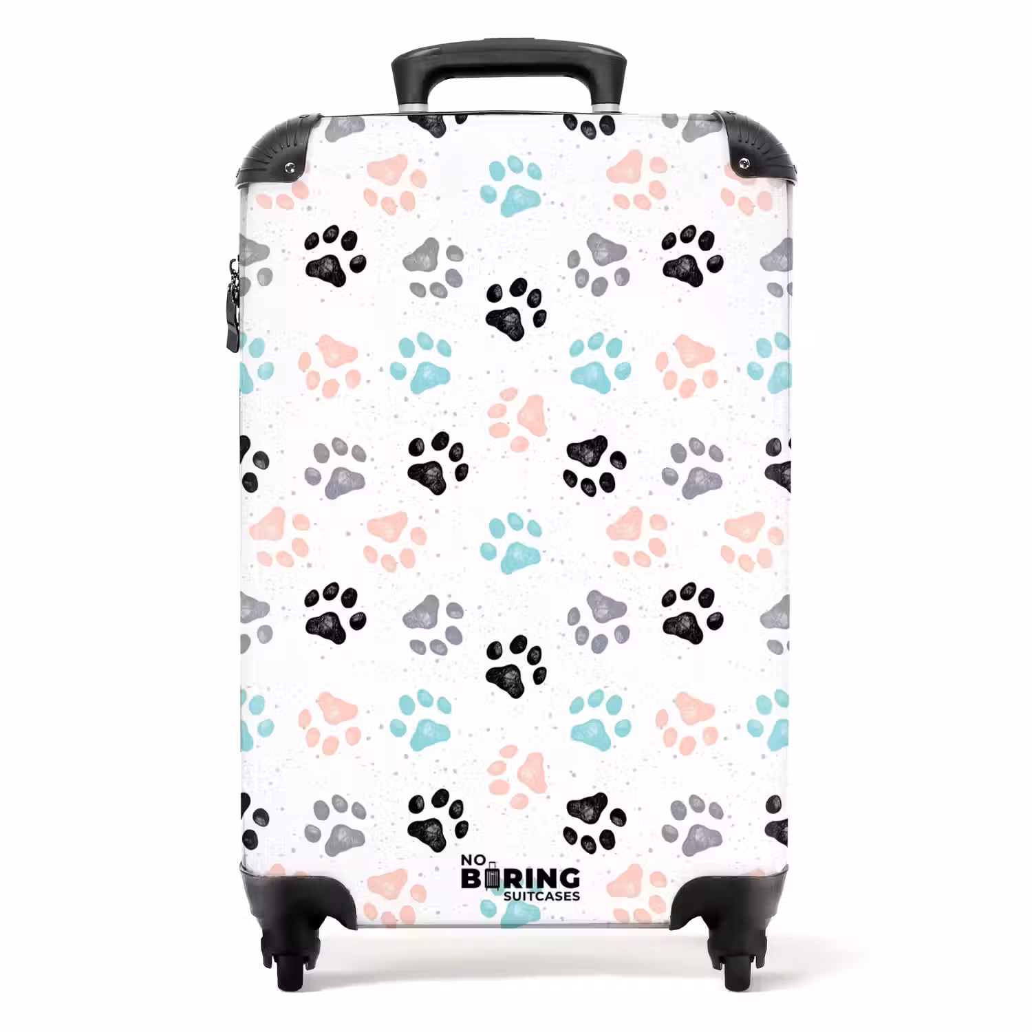 Honden poot patroon gekleurd NBS - Handbagage koffer - Kinderen Unisex middel -productfoto_recht