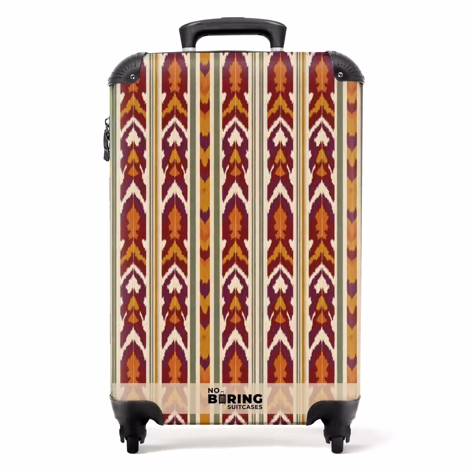 Koffer - Ikat – Bordeauxrot – Ethno – Muster - Ikat - Bordeauxrood - Etnisch - Patroon NBS - Handbagage koffer - Volwassenen Unisex middel