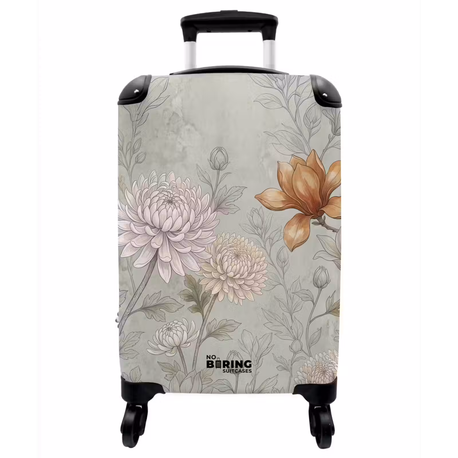 Koffer - Illustration – Blumen – Grün - Illustratie - Bloemen - Groen NBS - Handbagage koffer - Vrouwen middel