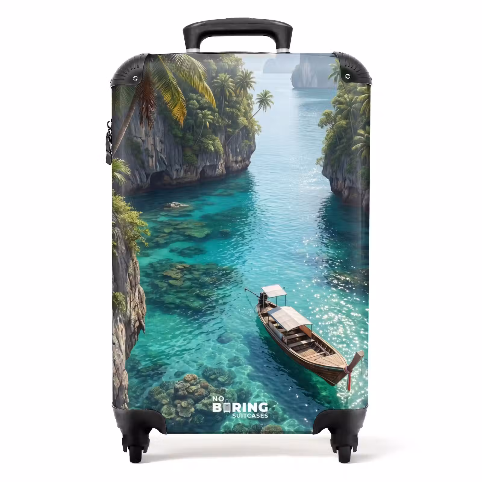 Koffer - Insel – Tropisch – Wasser – Palmen – Natur - Eiland - Tropisch - Water - Palmbomen - Natuur NBS - Handbagage koffer - Volwassenen Unisex middel