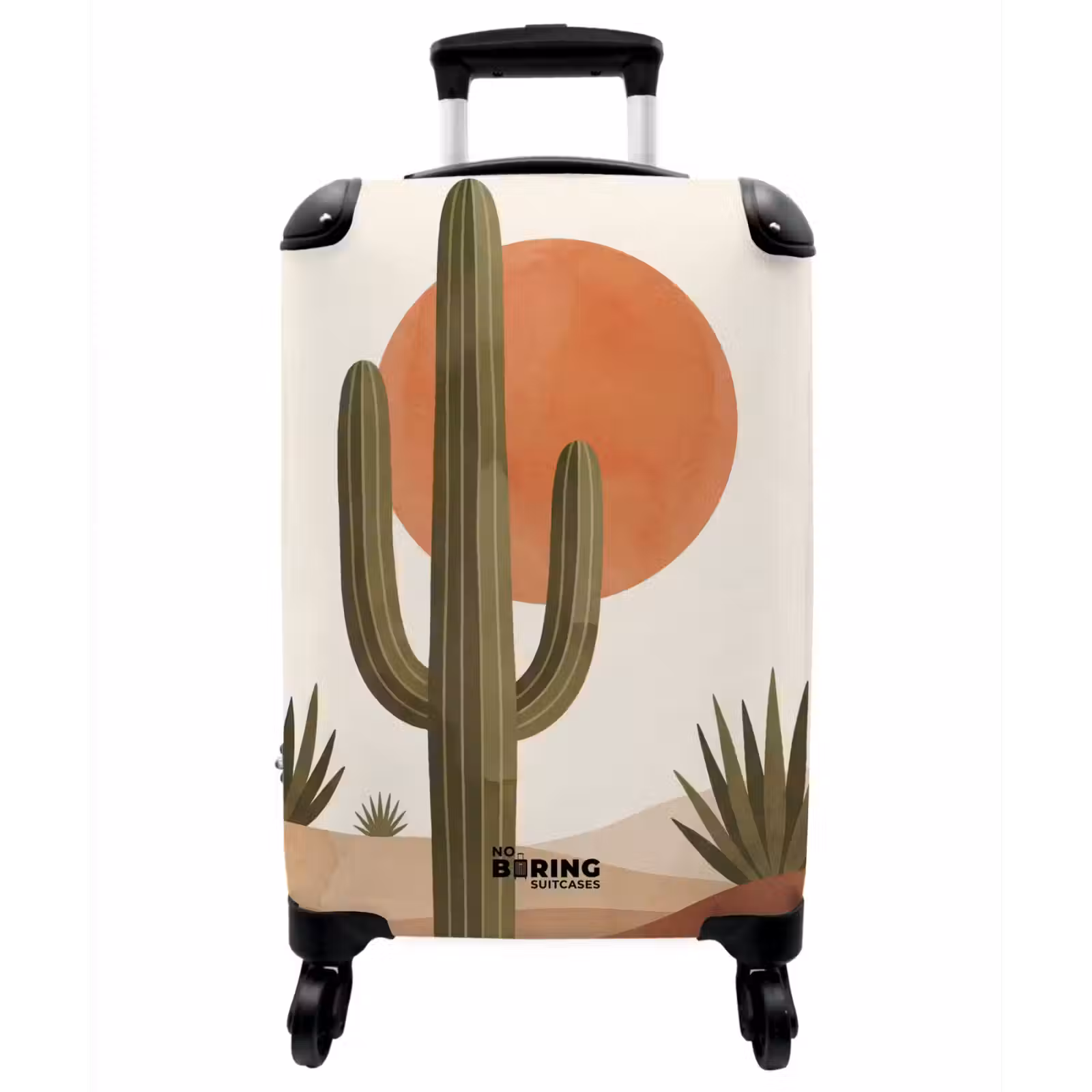 Koffer - Kaktus – Dünen – Modern – Landschaft – Grün - Cactus - Duinen - Modern - Landschap - Groen NBS - Handbagage koffer - Vrouwen middel