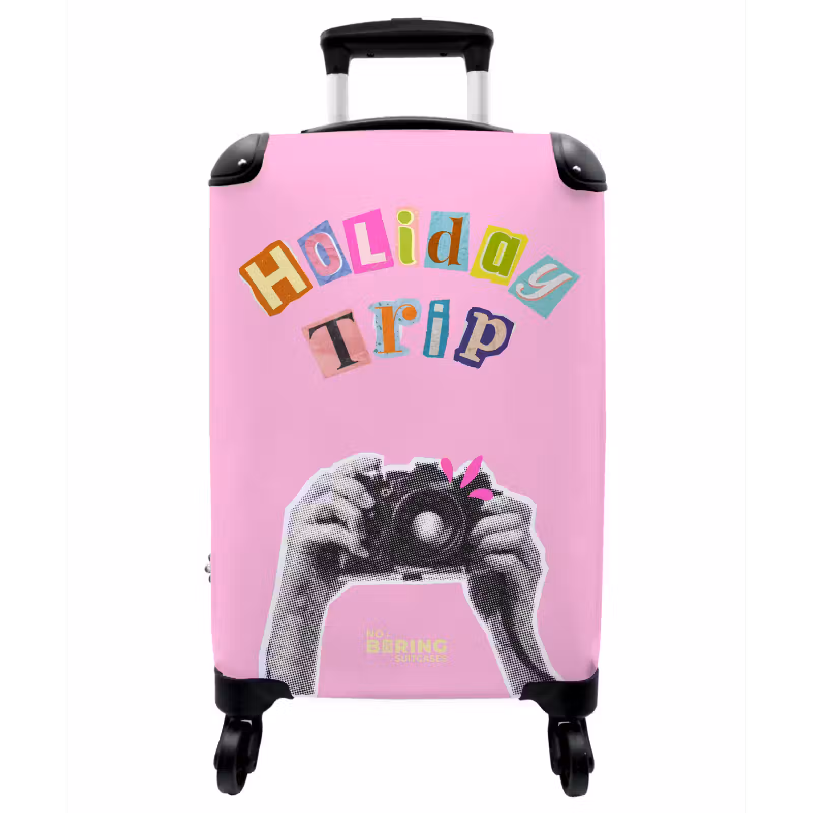 Koffer - Kamera – Bunt – Rosa - Camera - Kleurrijk - Roze NBS - Handbagage koffer - Vrouwen middel