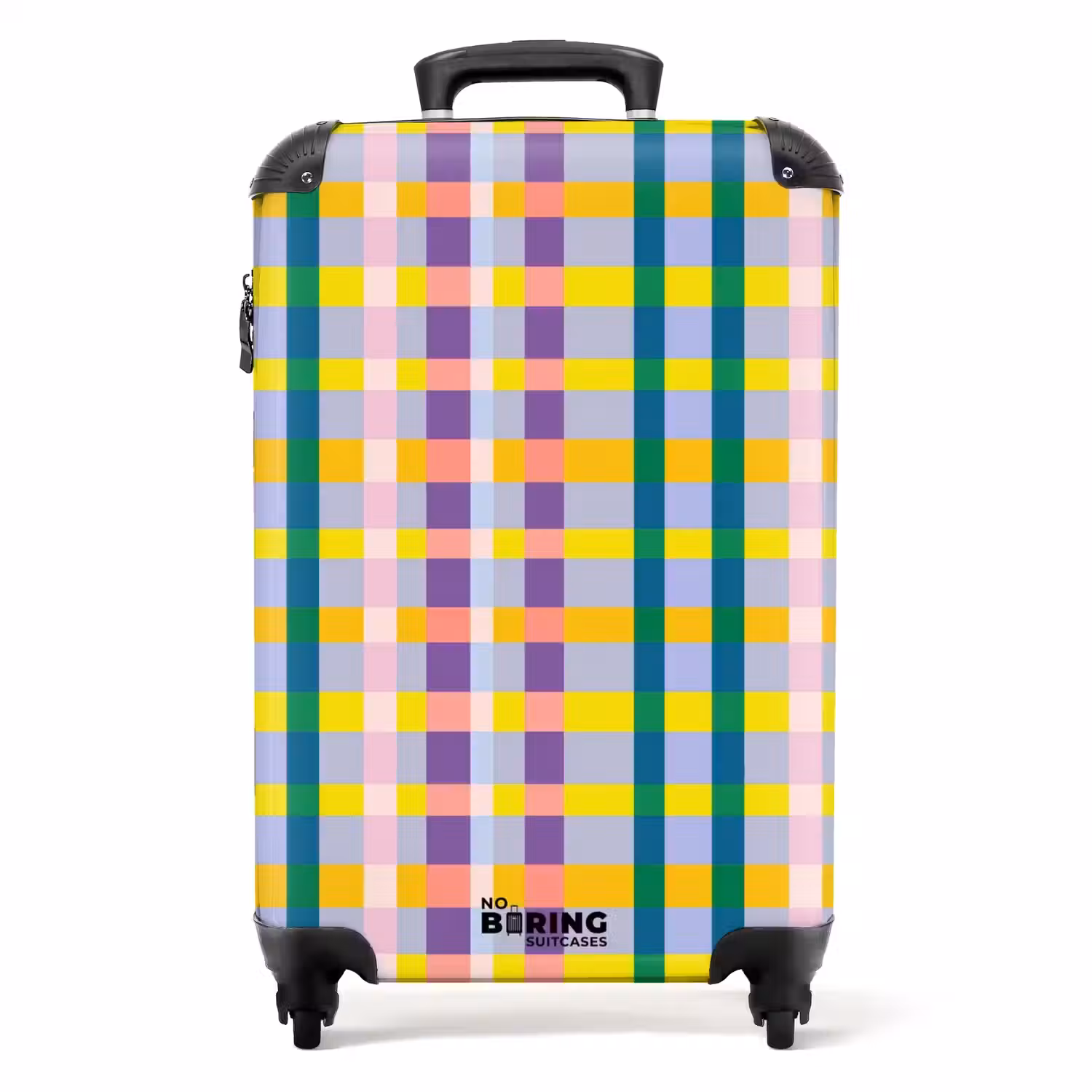Ruit - Patroon - Kleurrijk NBS - Handbagage koffer - Volwassenen Unisex middel -productfoto_recht