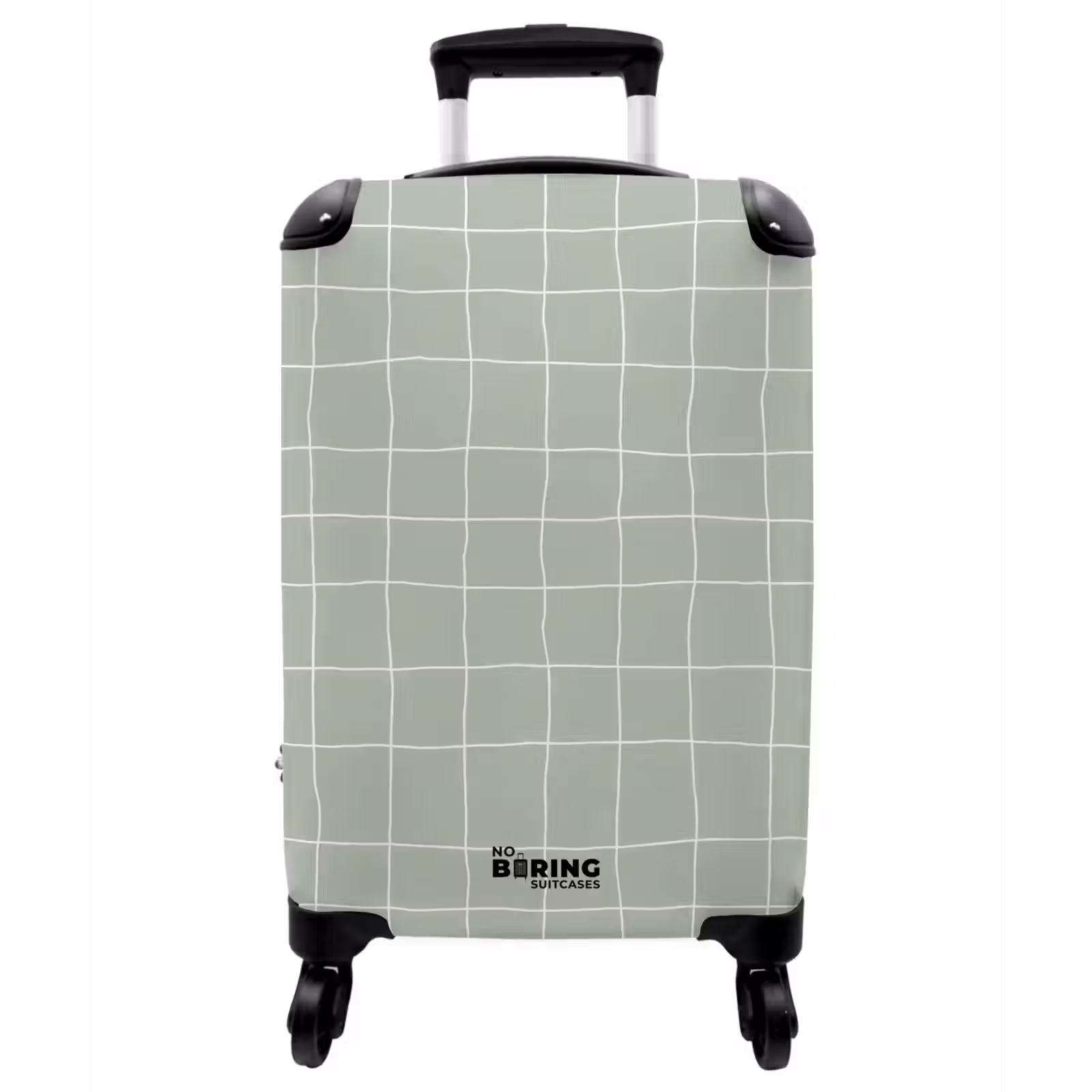 Koffer - Karomuster – gewellt – grün - Ruitpatroon - Golvend - Groen NBS - Handbagage koffer - Vrouwen middel