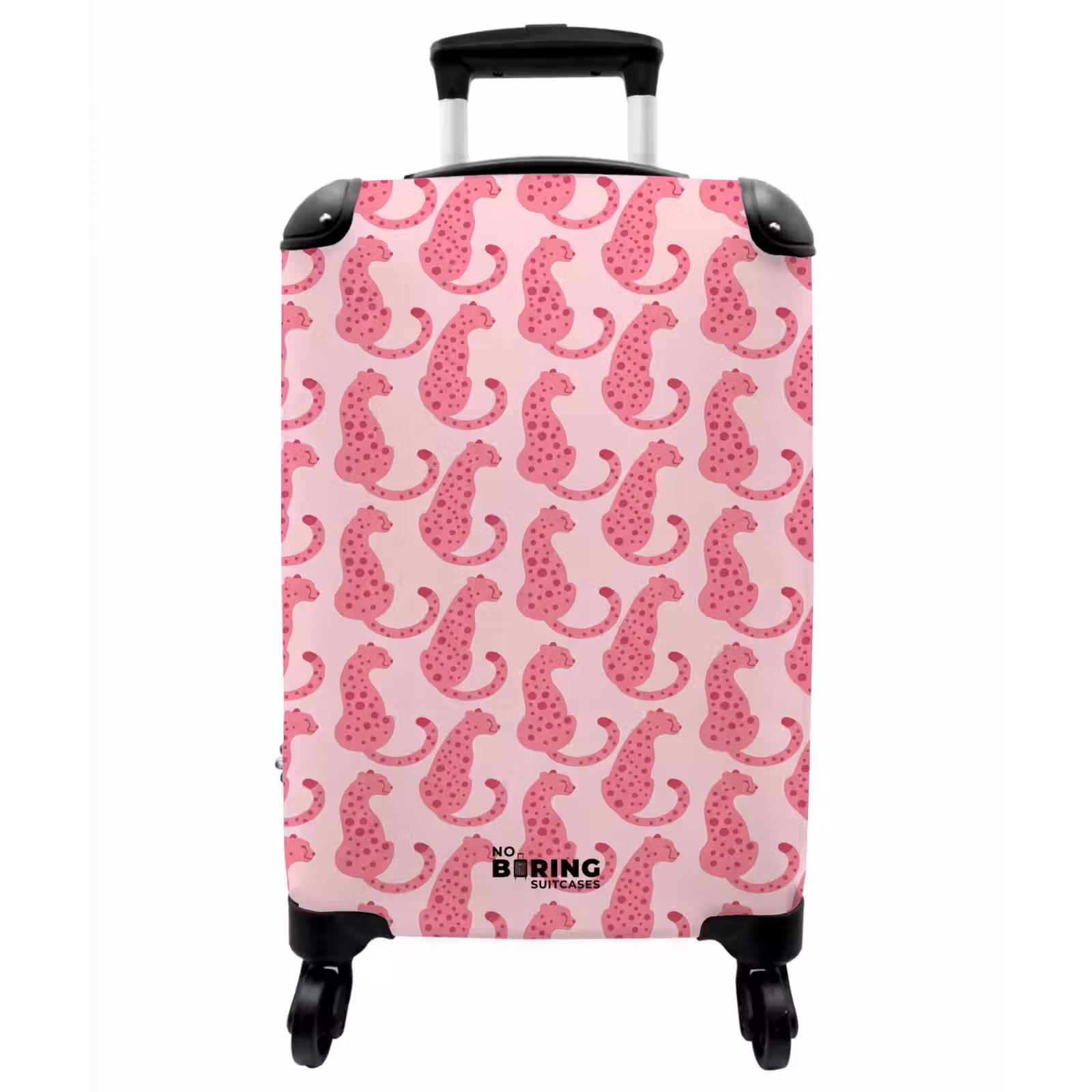 Koffer - Katze – Gefleckt – Tiere – Muster – Rosa - Kat - Gevlekt - Dieren - Patroon - Roze NBS - Handbagage koffer - Vrouwen middel
