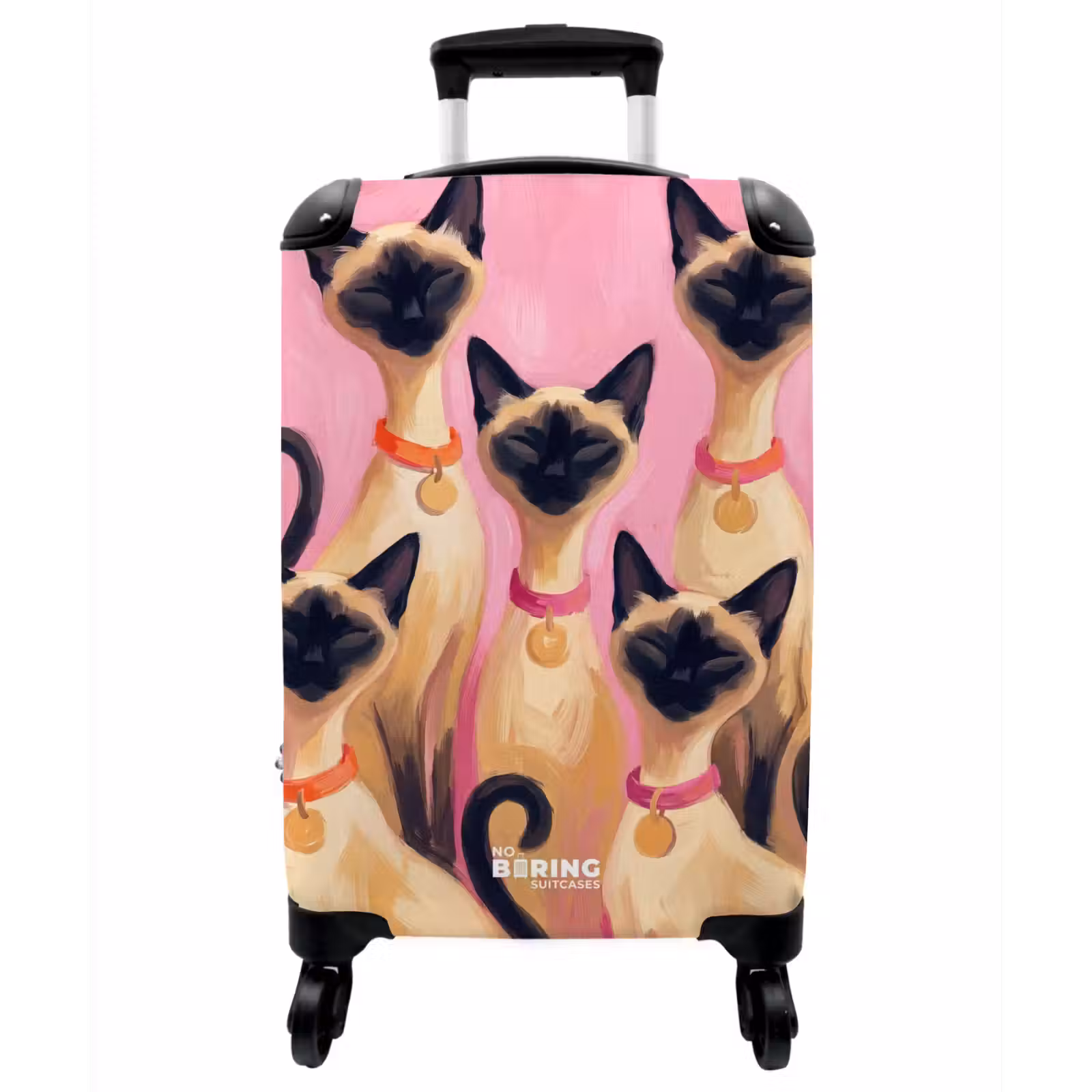 Koffer - Katze – Gruppe – Tiere – Modern – Rosa - Kat - Groep - Dieren - Modern - Roze NBS - Handbagage koffer - Vrouwen middel