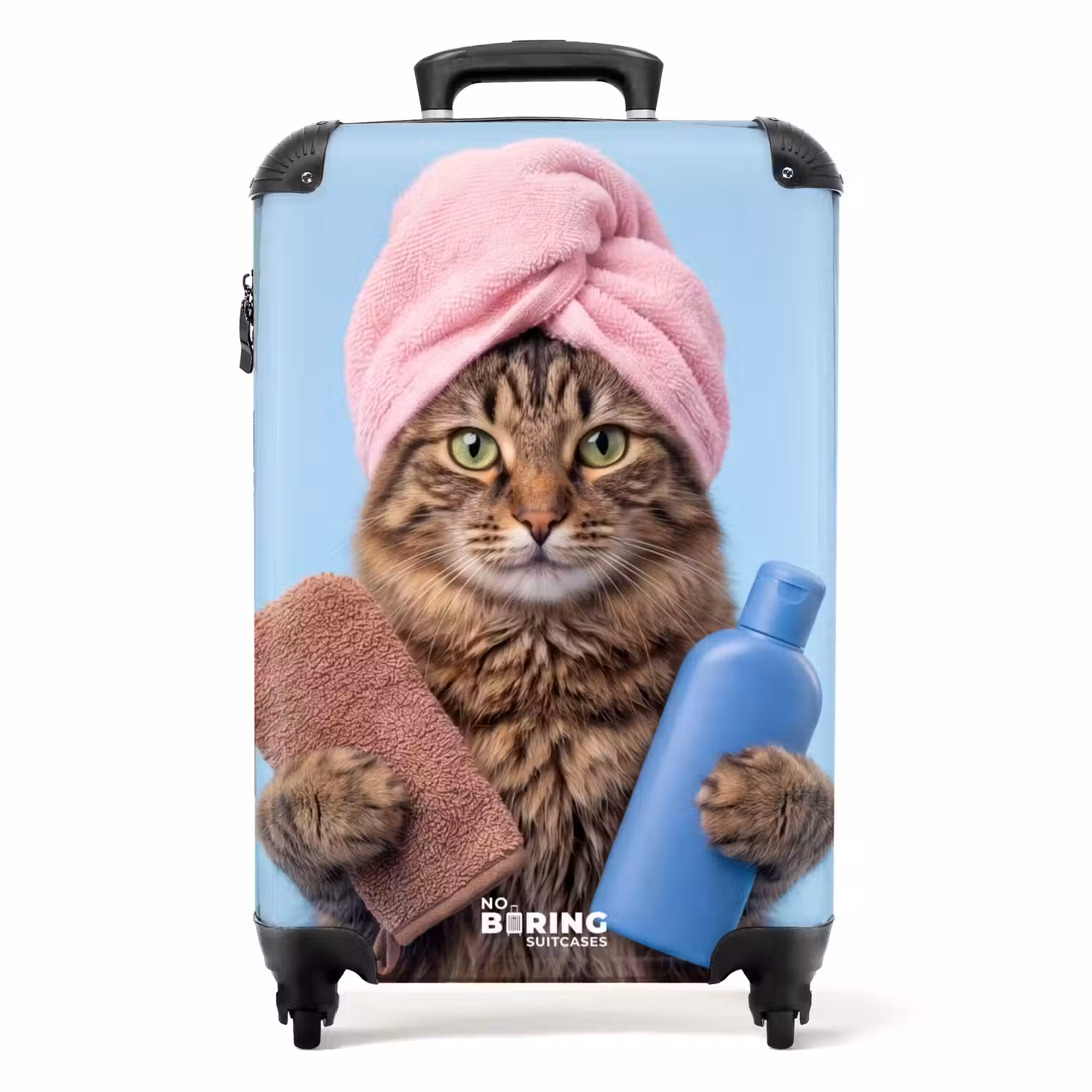 Kat - Handdoek - Washand - Zeep NBS - Handbagage koffer - Volwassenen Unisex middel -productfoto_recht