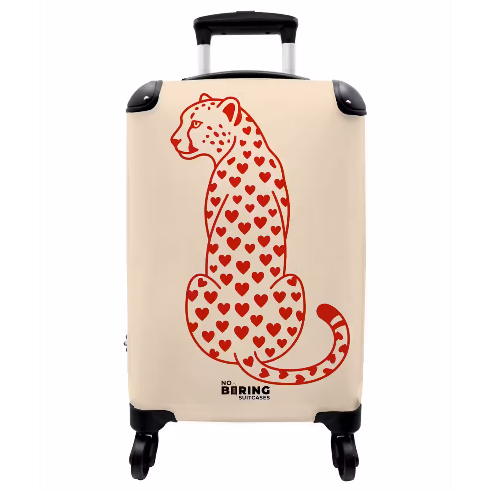 Koffer - Katze – Herzen – Tiere – Modern – Rot - Kat - Harten - Dieren - Modern - Rood NBS - Handbagage koffer - Vrouwen middel