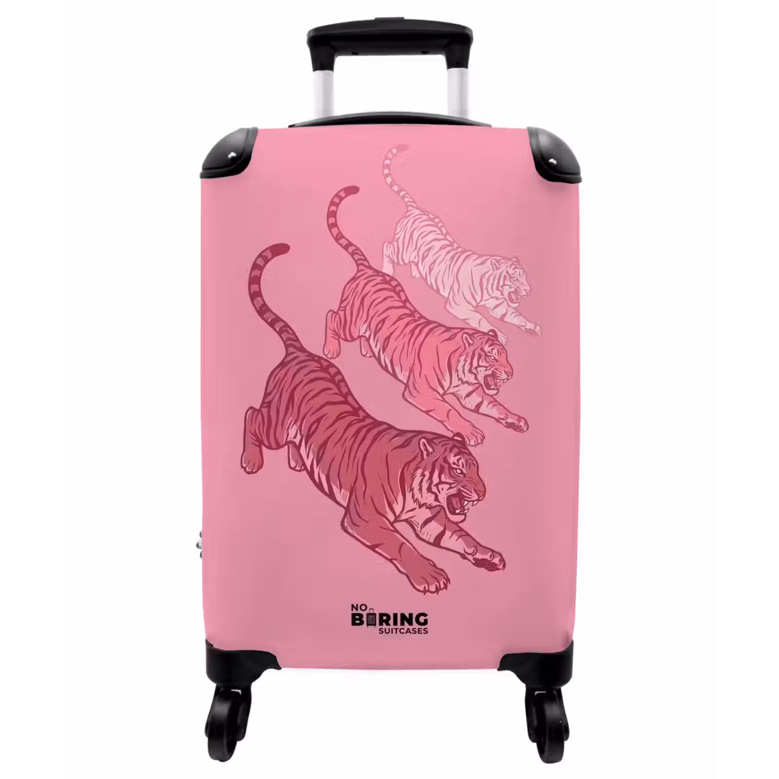 Koffer - Katze – Springend – Tiere – Rosa – Modern - Kat - Springend - Dieren - Roze - Modern NBS - Handbagage koffer - Vrouwen middel