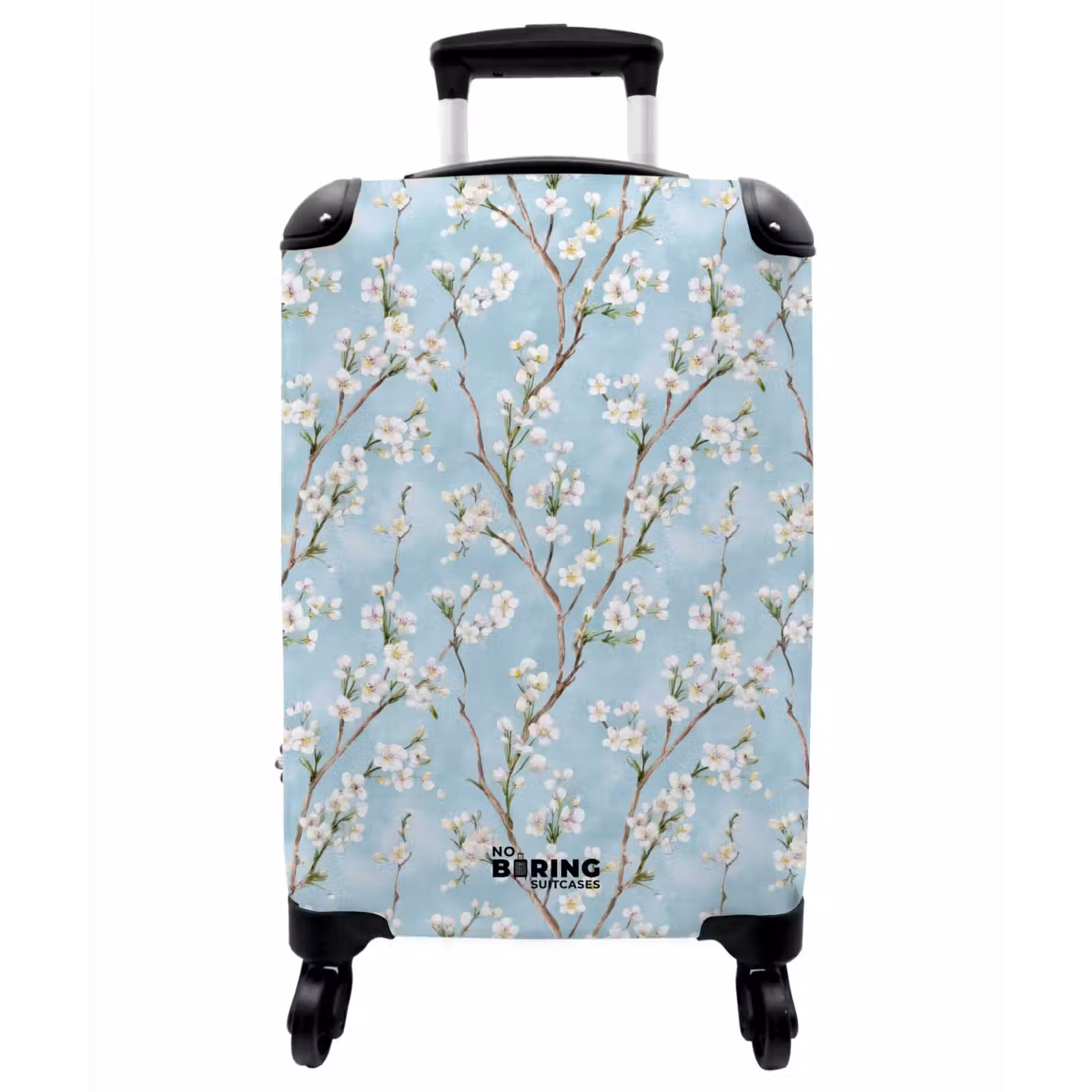Koffer - Kirschblüte – Textur – Blau - Kersenbloesem - Textuur - Blauw NBS - Handbagage koffer - Vrouwen middel