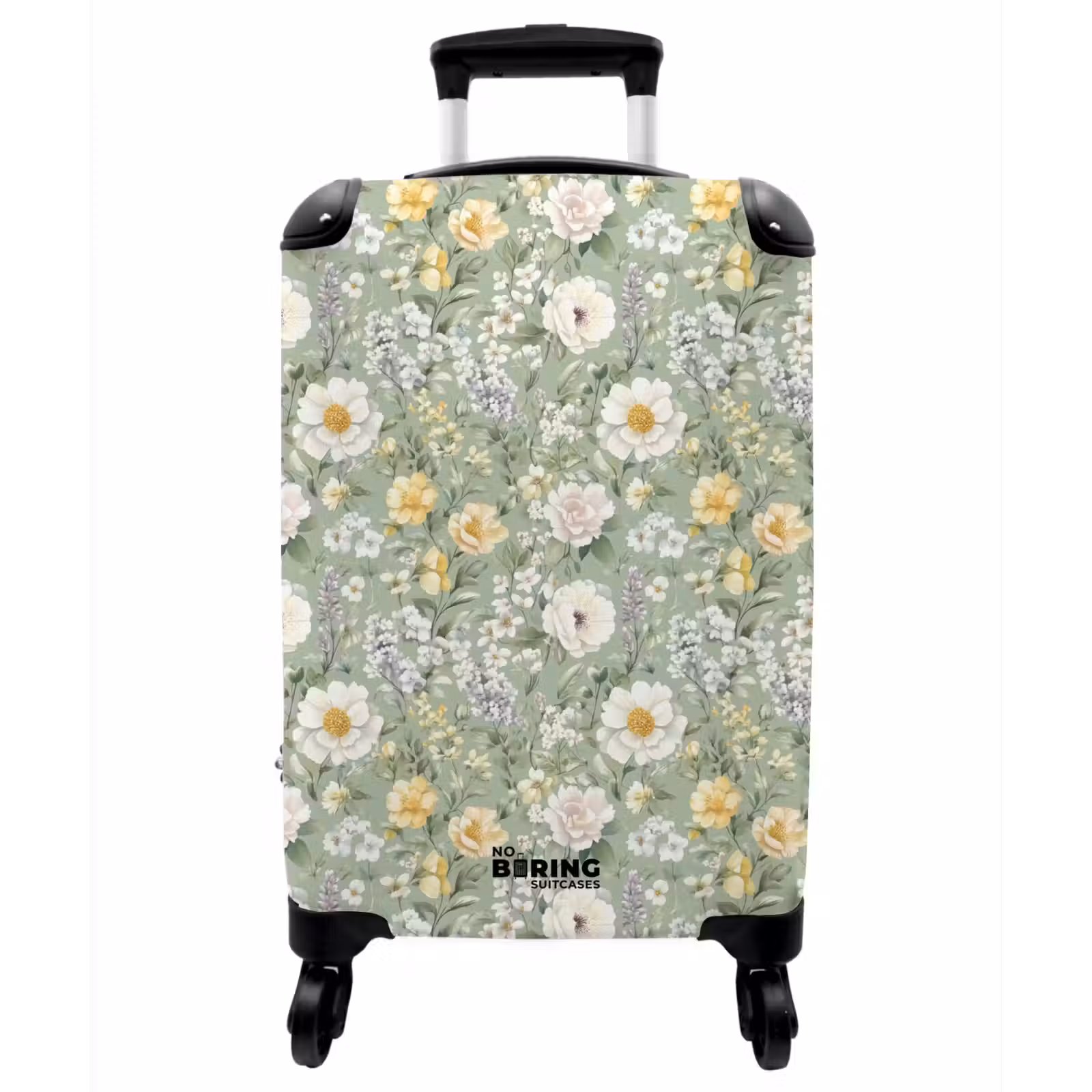 Koffer - Klassisch – Blumenmuster – Bunt - Klassiek - Bloemenpatroon - Kleurrijk NBS - Handbagage koffer - Vrouwen middel
