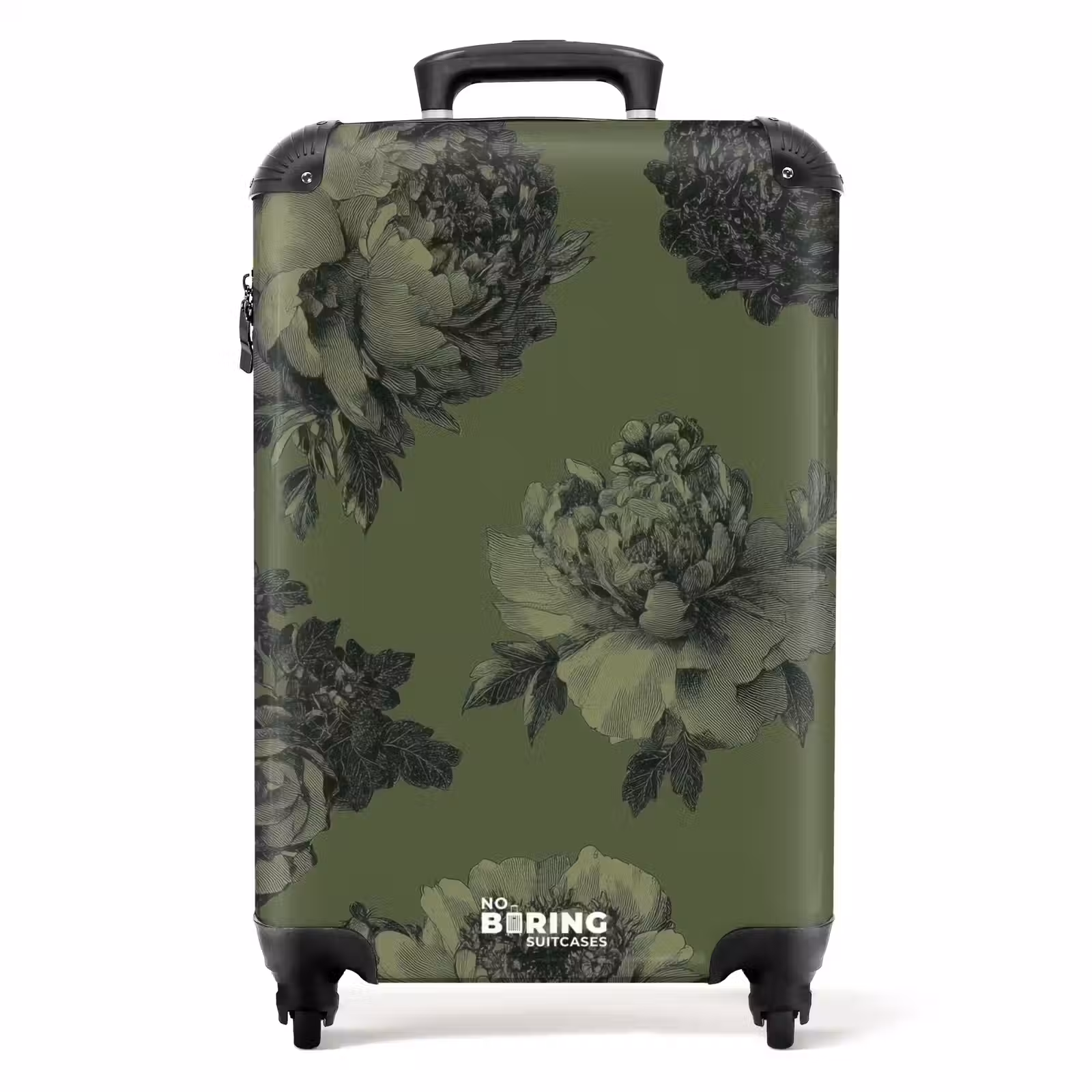 Koffer - Klassisch – botanisch – olivgrün – Blumen - Klassiek - botanisch - olijfgroen - bloemen NBS - Handbagage koffer - Volwassenen Unisex middel