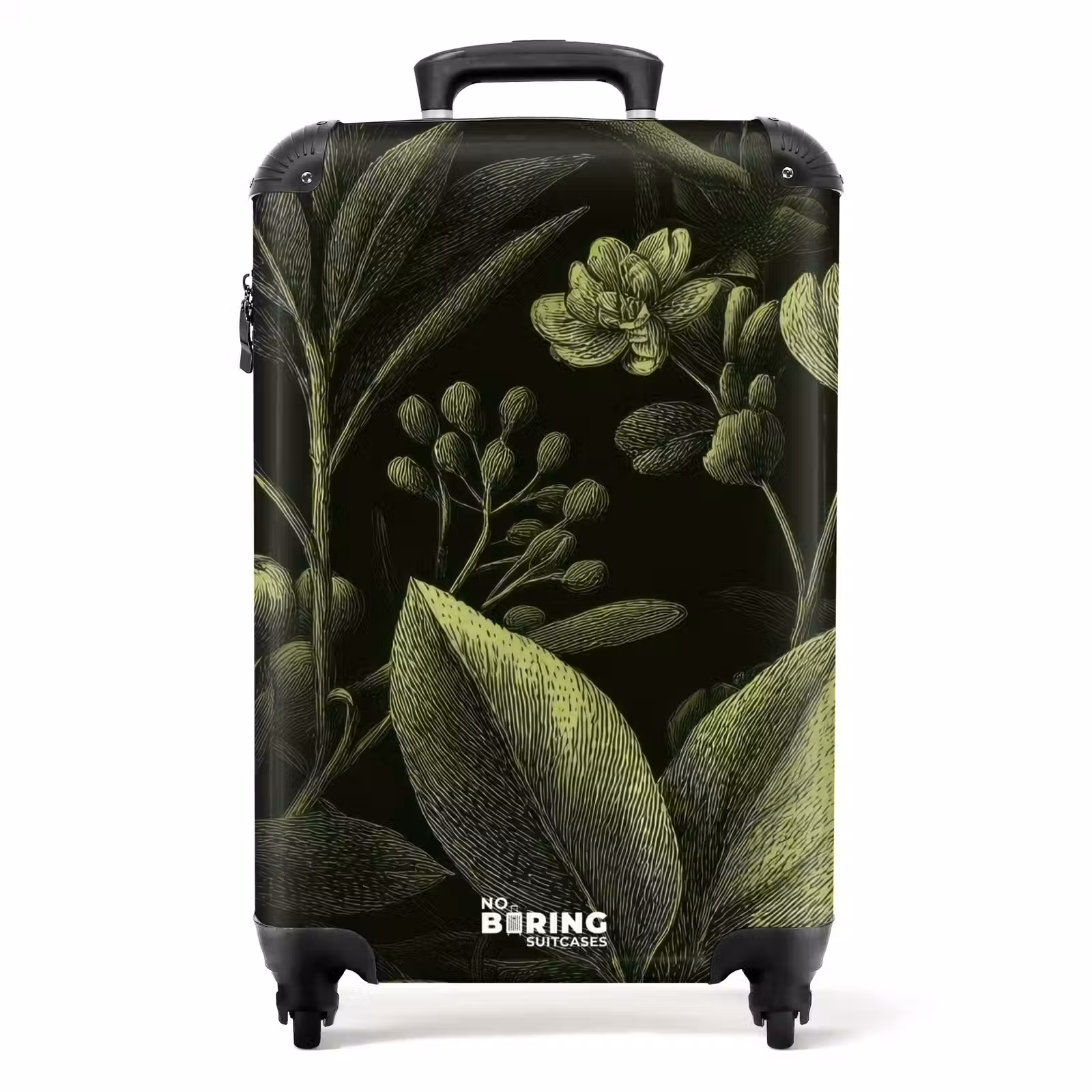 Koffer - Klassisch – Dunkel – Botanisch – Pflanzen - Klassiek - Donker - Botanisch - Planten NBS - Handbagage koffer - Volwassenen Unisex middel