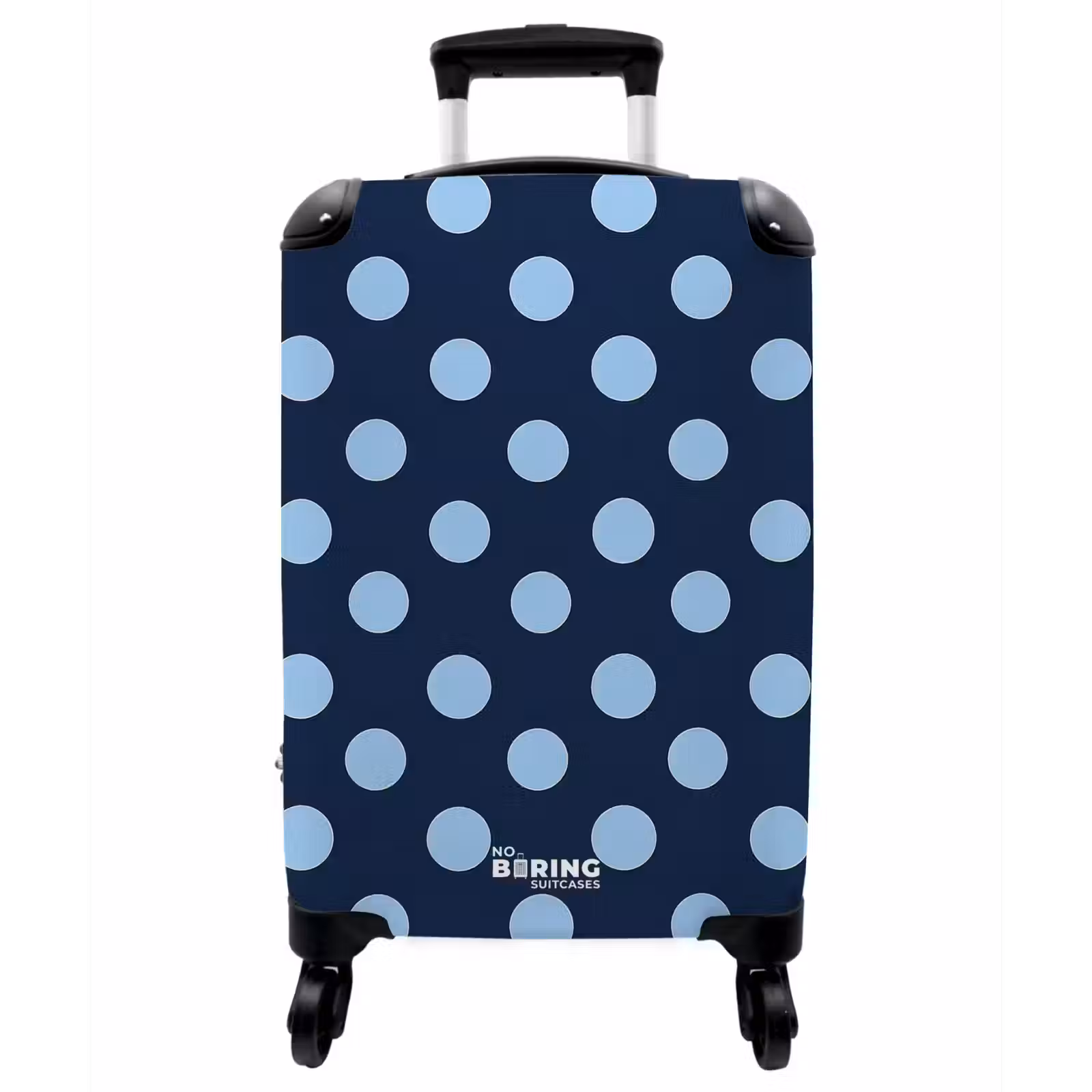 Koffer - Klassisch – Punkte – Blau - Klassiek - Dots - Blauw NBS - Handbagage koffer - Vrouwen middel