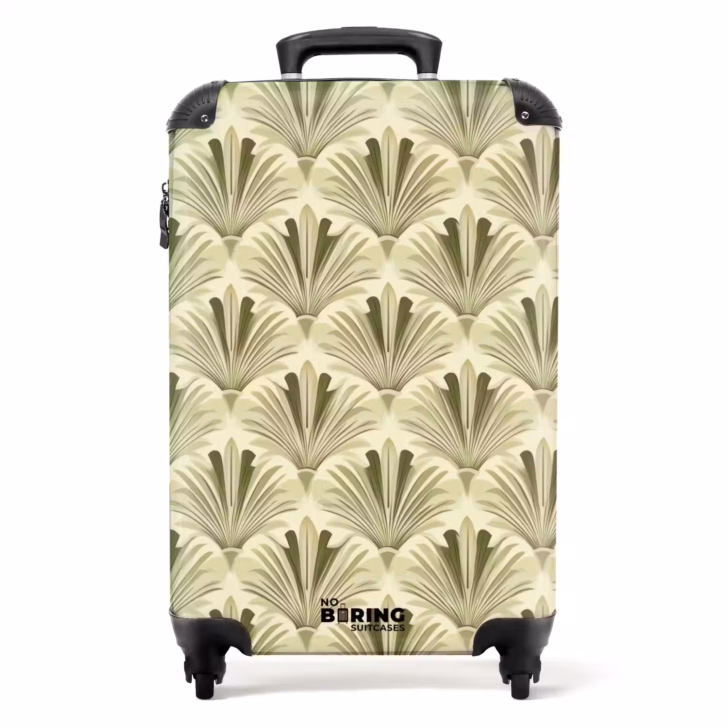 Klassiek - Waaier - Groen NBS - Handbagage koffer - Volwassenen Unisex middel -productfoto_recht