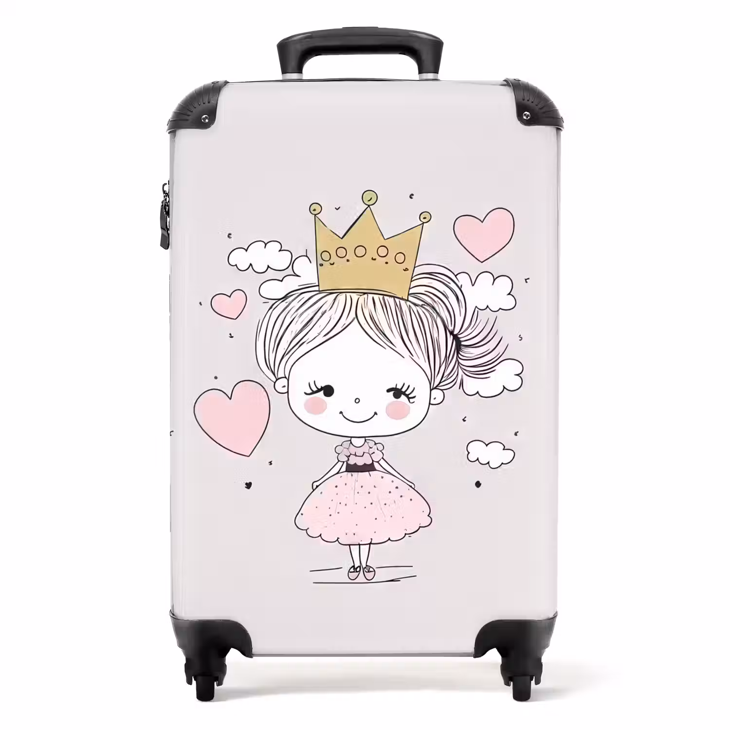 Kleine prinses met hartjes NBS - Handbagage koffer - Unisex middel -productfoto_recht