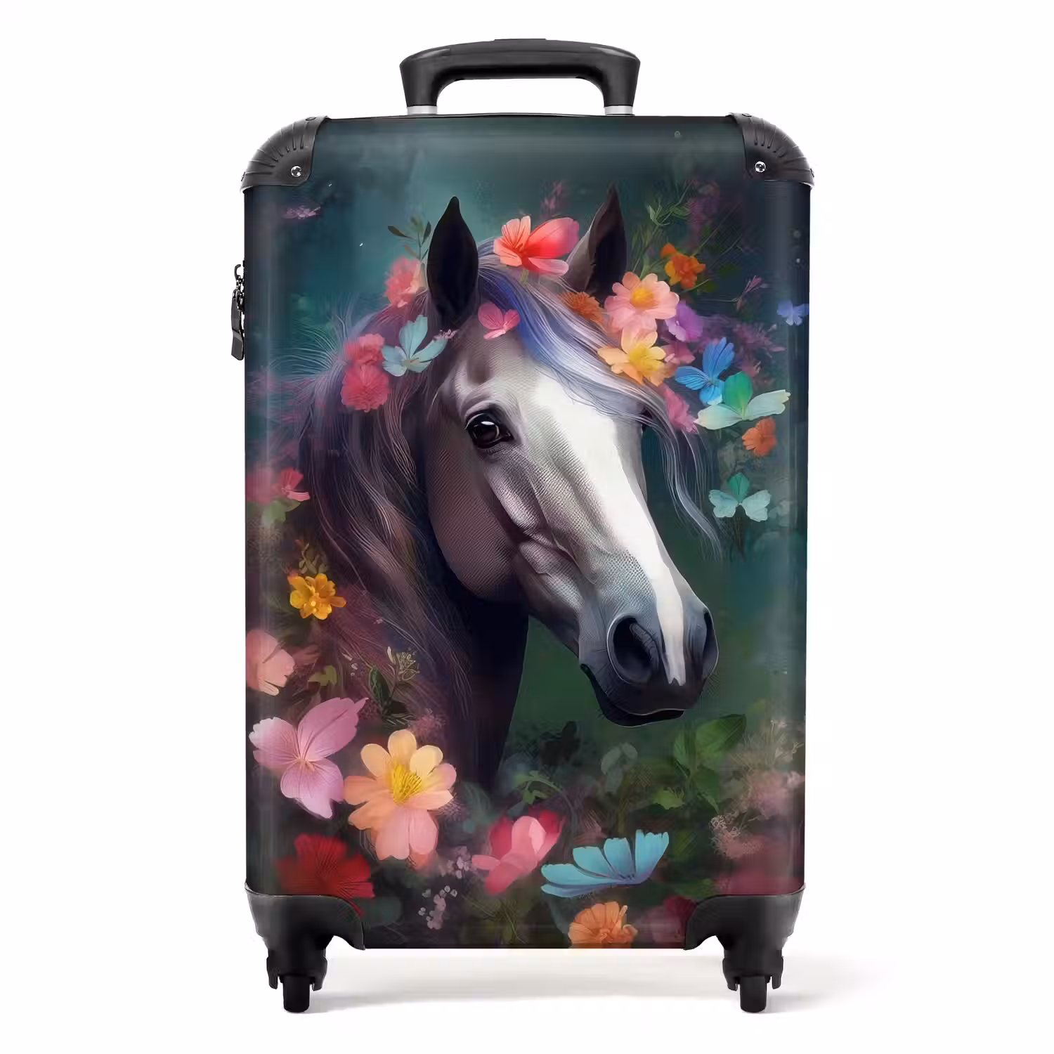 Koffer - Paard - Natuur - Bloemen - Bos - Dieren Koffer - NBS - Handbagage middel -productfoto_recht