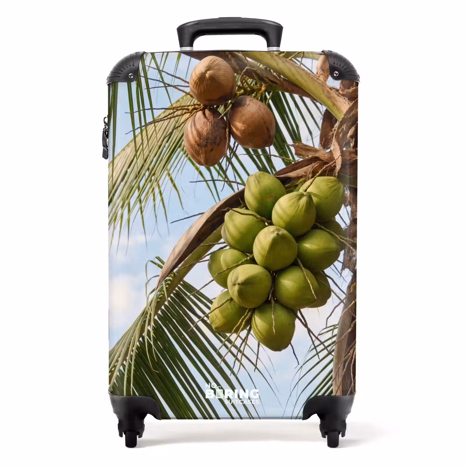 Koffer - Kokosnuss – Baum – Tropisch – Natur – Grün - Kokosnoot - Boom - Tropisch - Natuur - Groen NBS - Handbagage koffer - Volwassenen Unisex middel