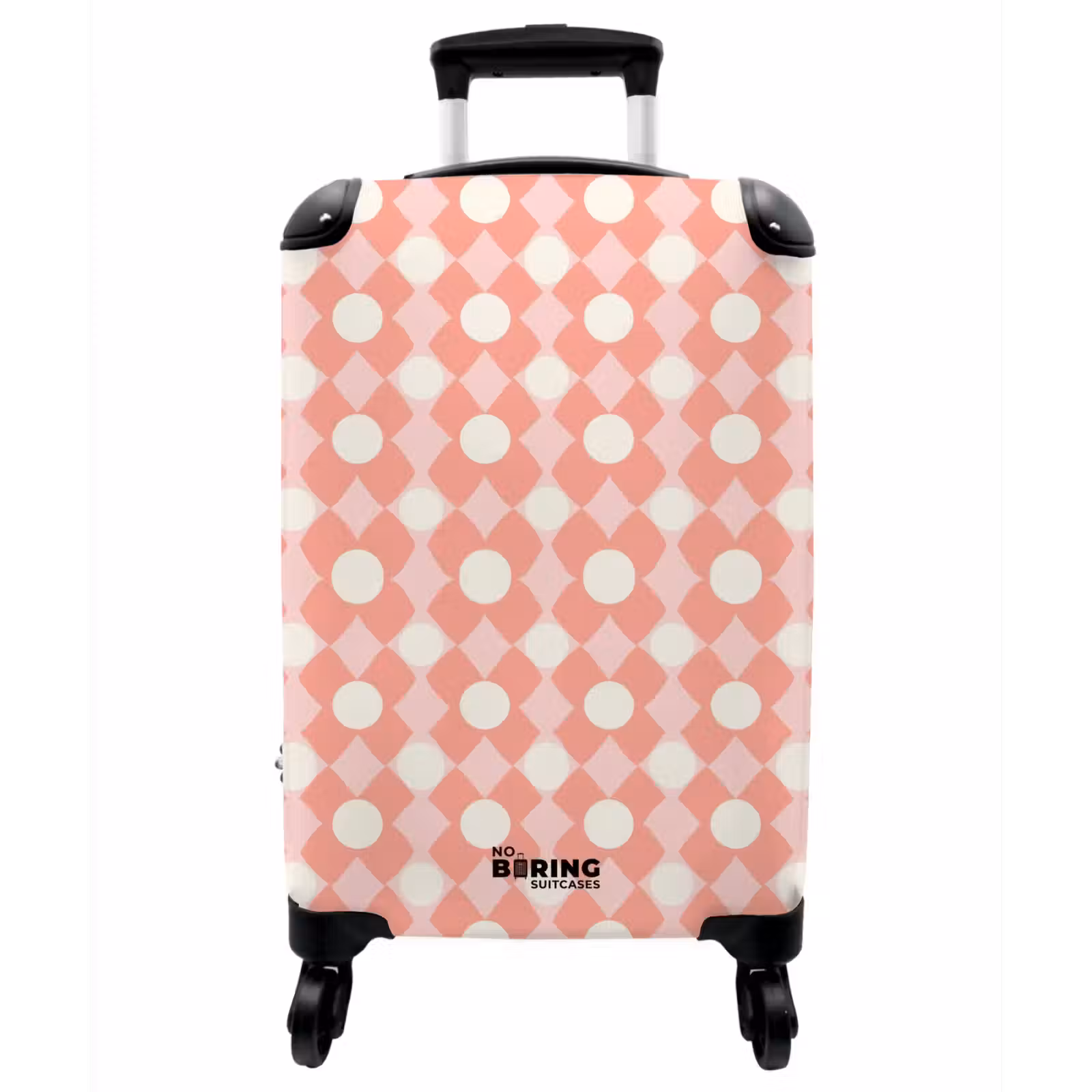 Koffer - Koralle – Retro – Geometrisch – Muster - Koraal - Retro - Geometrisch - Patroon NBS - Handbagage koffer - Vrouwen middel