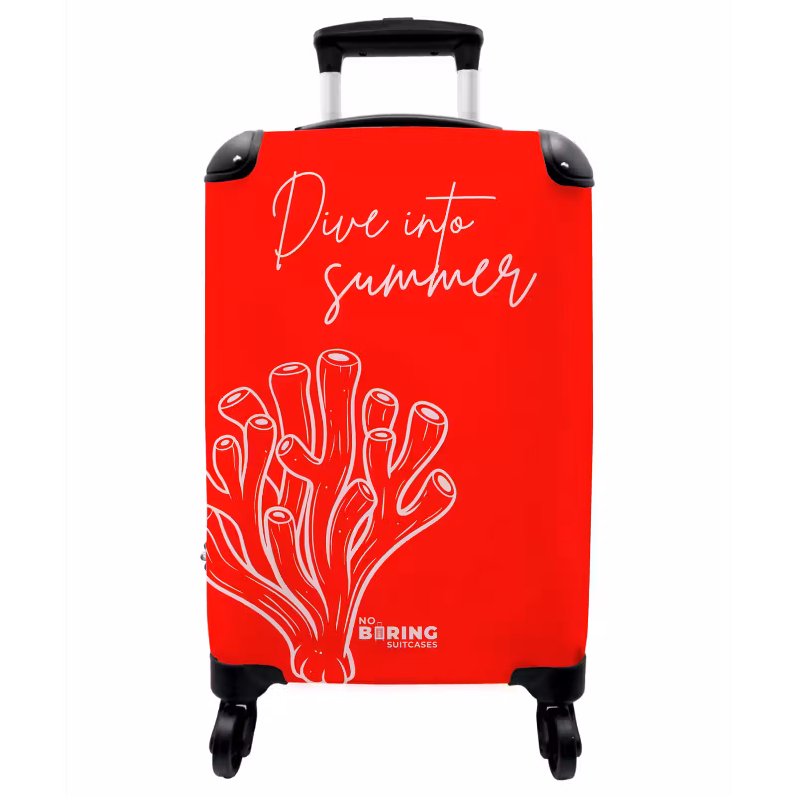 Koffer - Koralle – Rot – Rosa - Koraal - Rood - Roze NBS - Handbagage koffer - Vrouwen middel