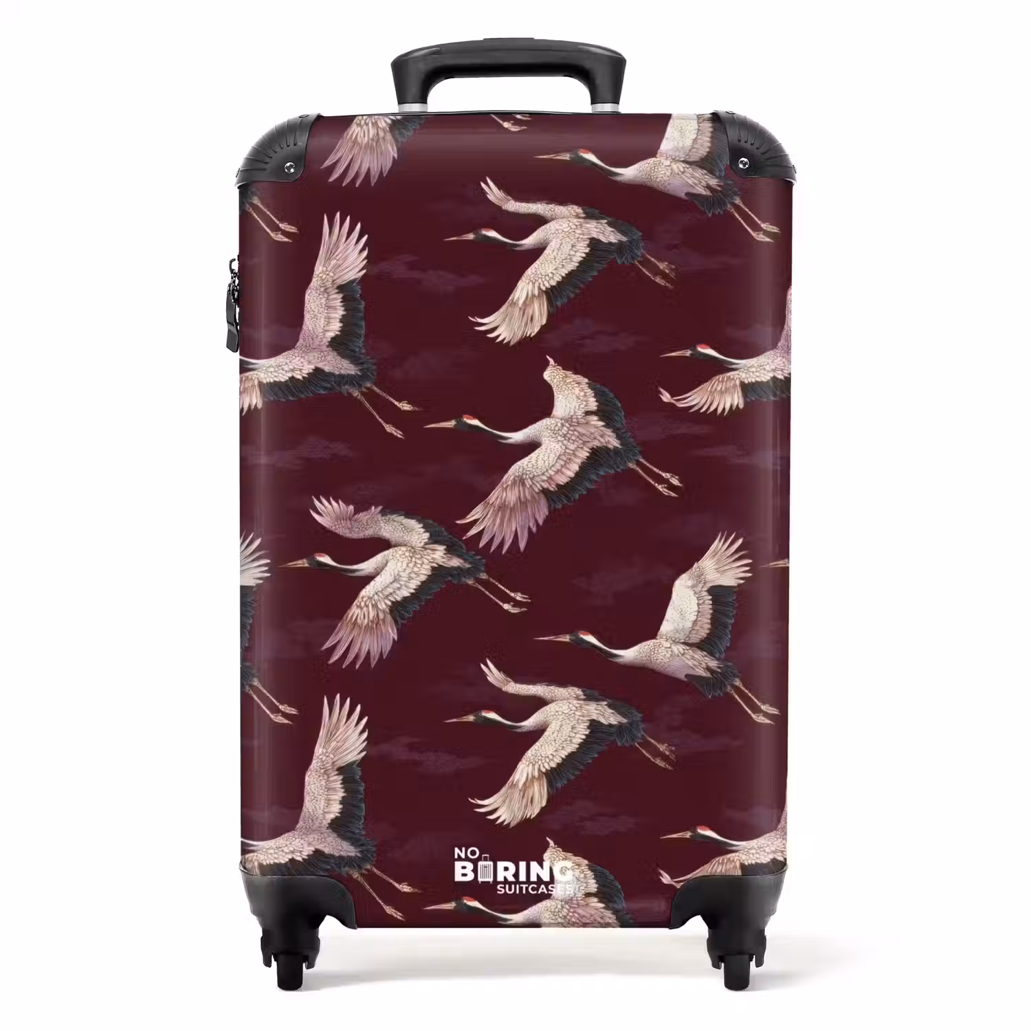 Kraanvogels - Klassiek - Bordeaux NBS - Handbagage koffer - Volwassenen Unisex middel -productfoto_recht