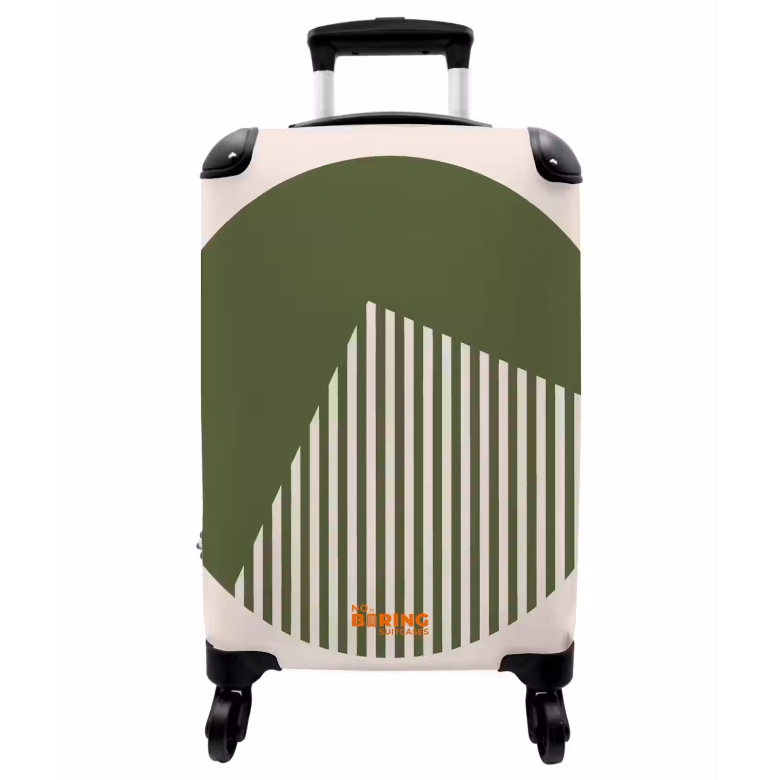 Koffer - Kreis – Streifen – Geometrisch – Abstrakt – Grün - Cirkel - Strepen - Geometrisch - Abstract - Groen NBS - Handbagage koffer - Vrouwen middel