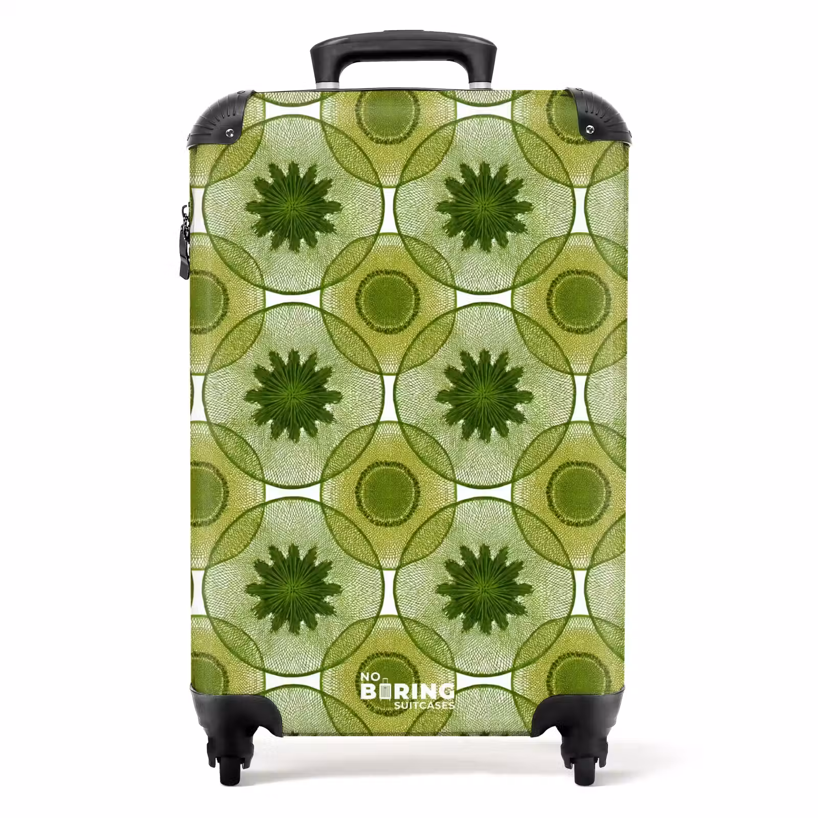 Koffer - Kreise - Muster - Grün - Cirkels - Patroon - Groen NBS - Handbagage koffer - Volwassenen Unisex middel